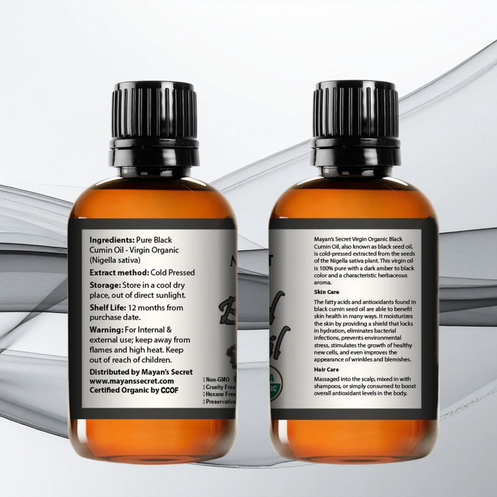 Mayan's Secret 4oz Cold-Pressed Black Cumin Seed Oil – Organic Virgin Nigella Sativa