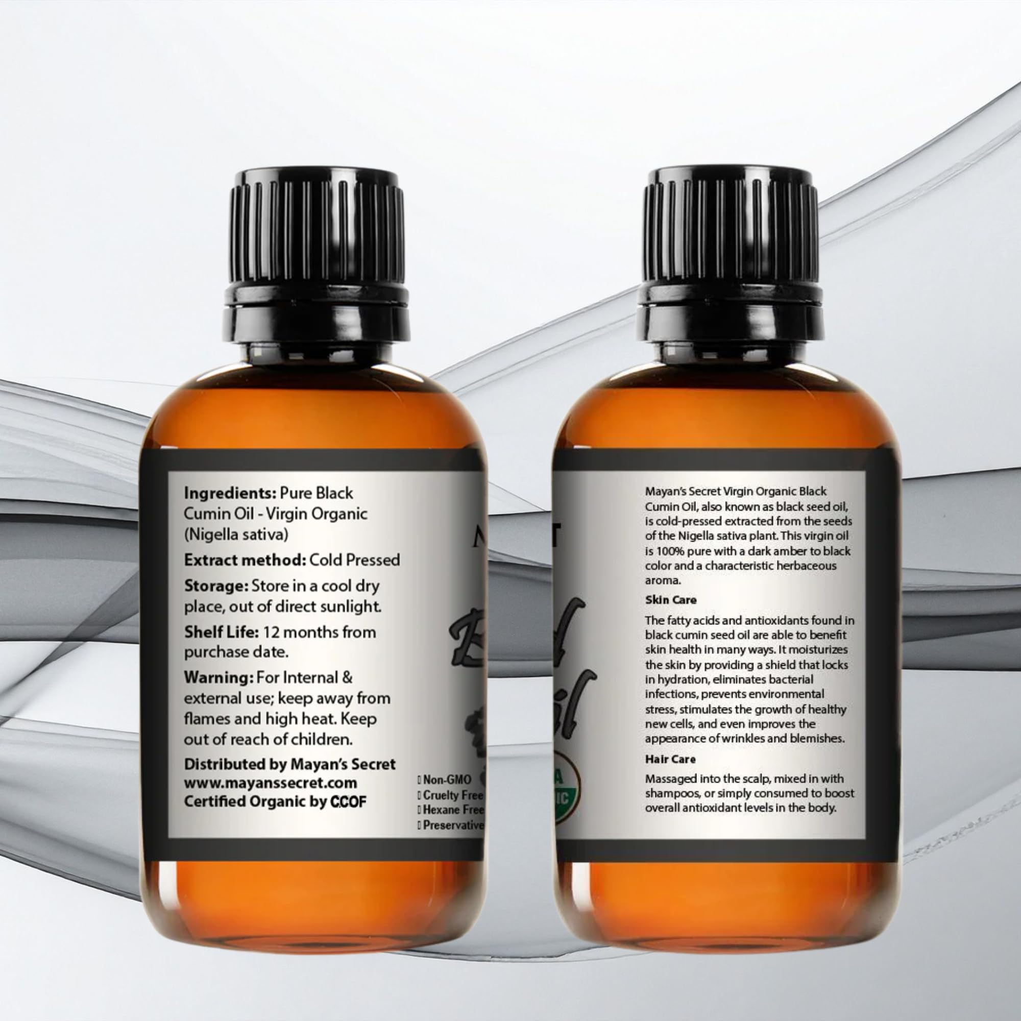 Mayan's Secret 4oz Cold-Pressed Black Cumin Seed Oil – Organic Virgin Nigella Sativa