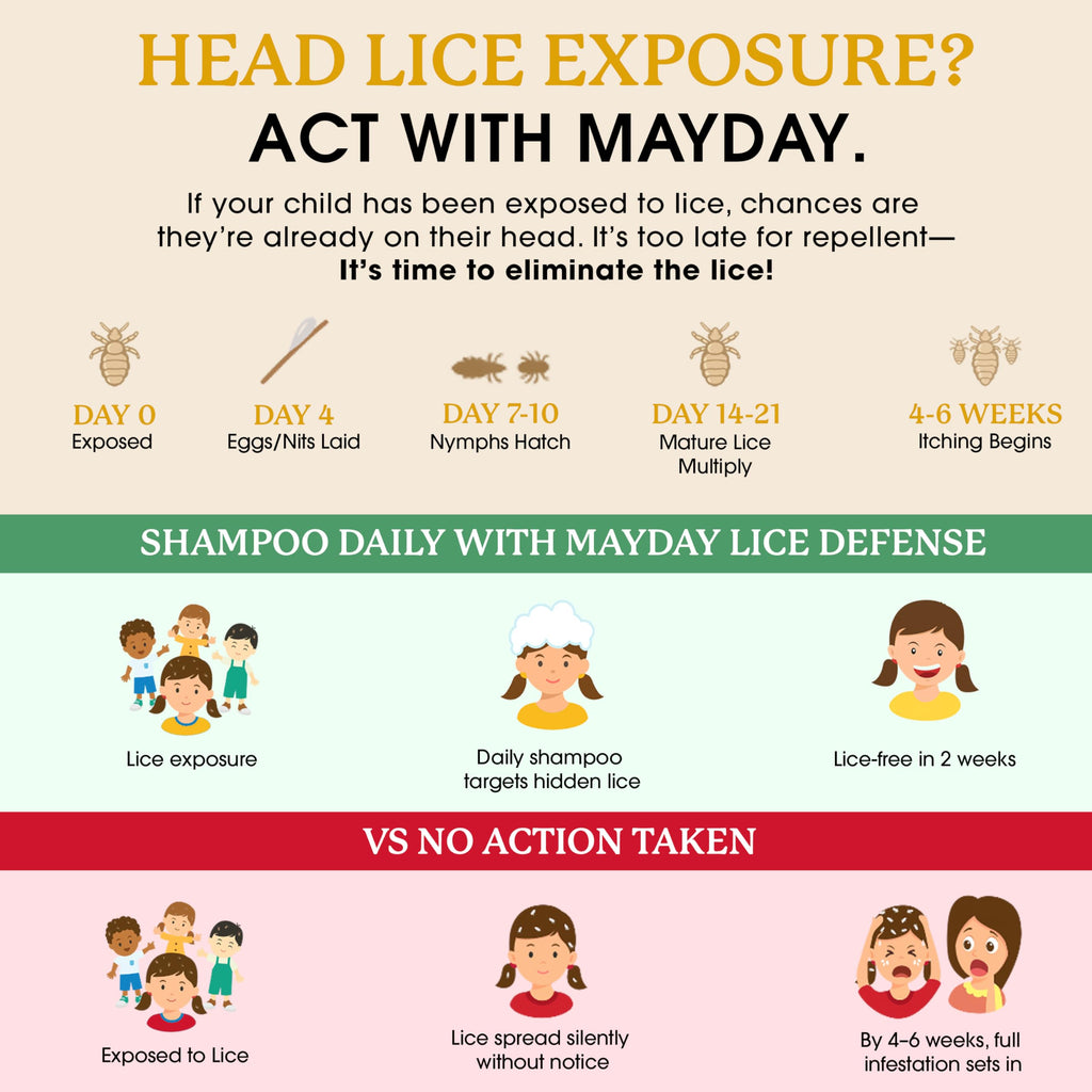 MAYDAY Daily Lice Routine Bundle – Non-Toxic 12oz Shampoo & 12oz Conditioner | Sandalwood & Mint