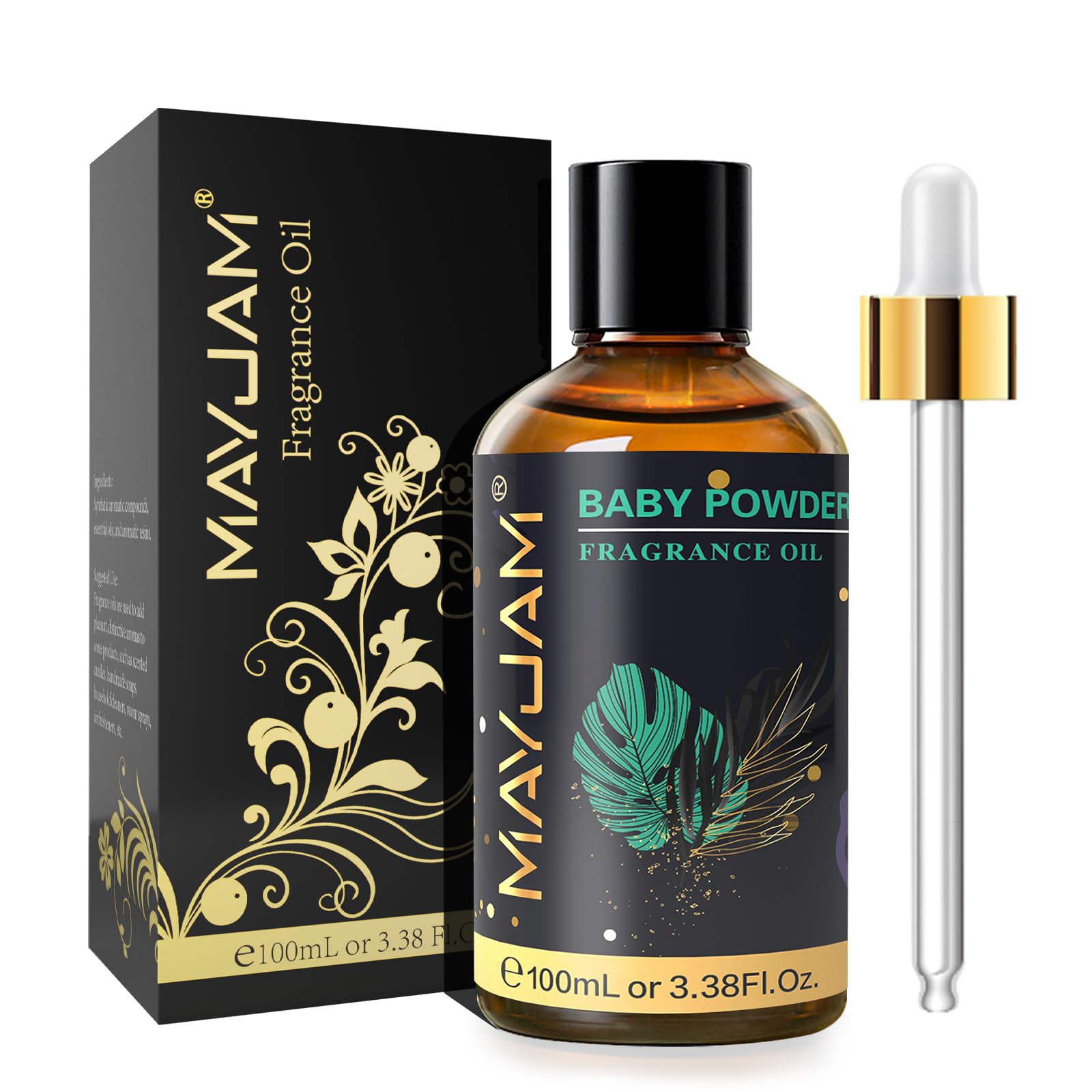 MAYJAM Baby Powder Fragrance Oil 100ml with Glass Dropper – Diffuser & DIY