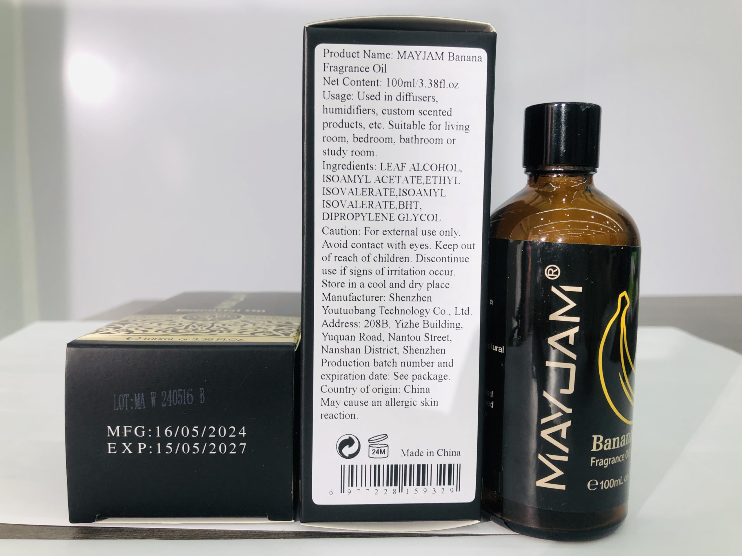 MAYJAM Banana Fragrance Oil 100ml with Glass Dropper – Diffusers, Soap & Candle Making