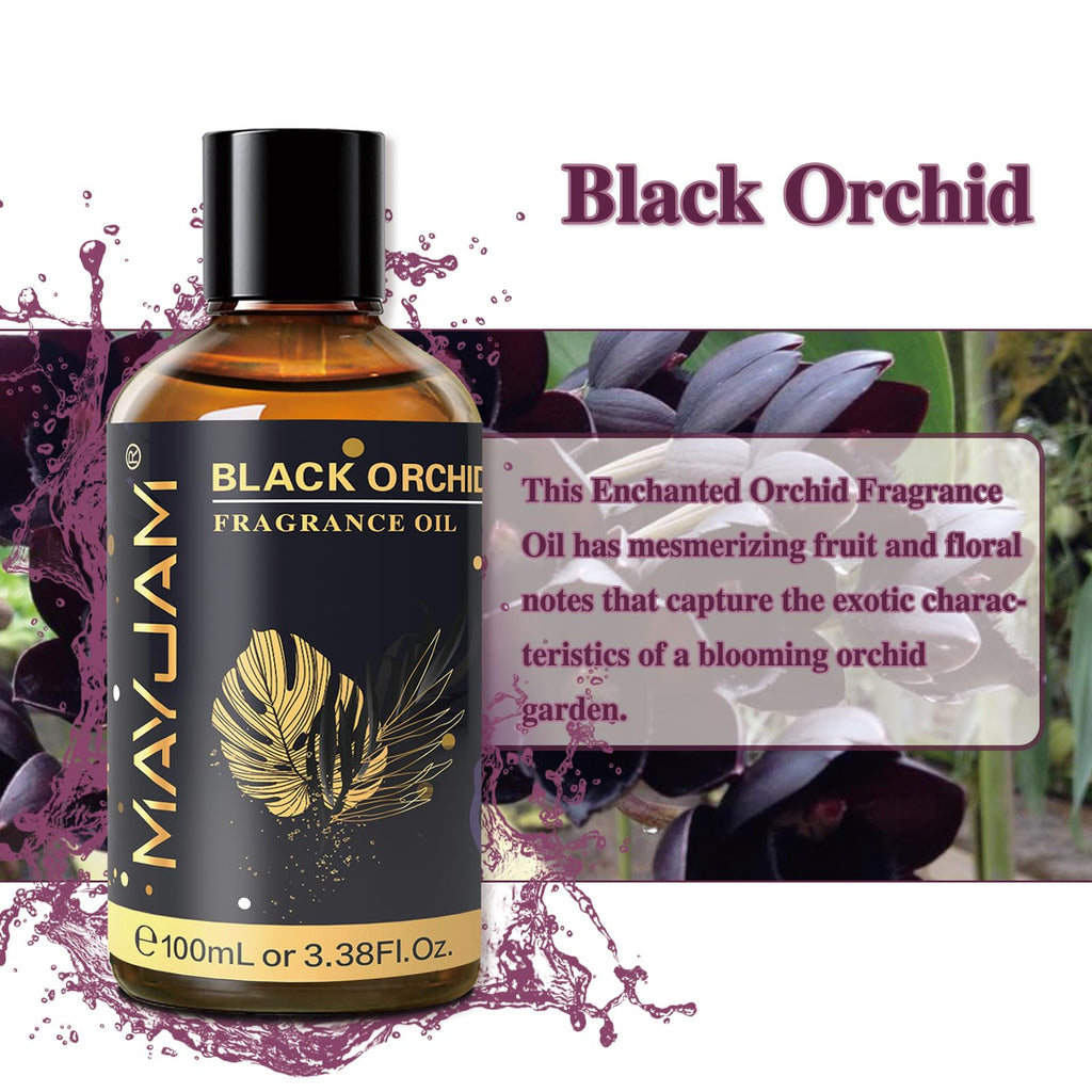 MAYJAM 100ML Black Orchid Fragrance Oil with Glass Dropper – Diffuser, Soap & Candle Making