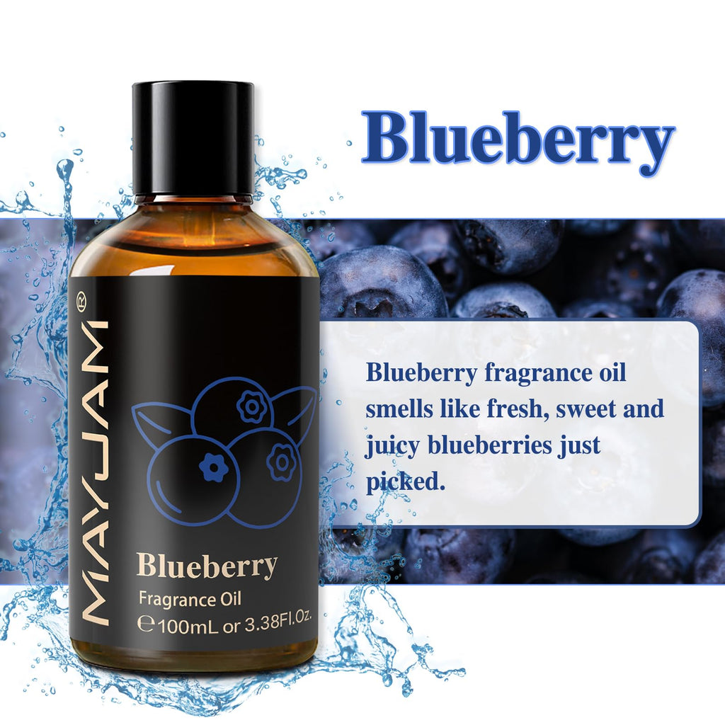 MAYJAM Blueberry Fragrance Oil 100ML | Glass Dropper | Diffuser, Soap & Candle Making