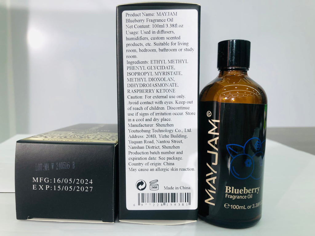 MAYJAM Blueberry Fragrance Oil 100ML | Glass Dropper | Diffuser, Soap & Candle Making