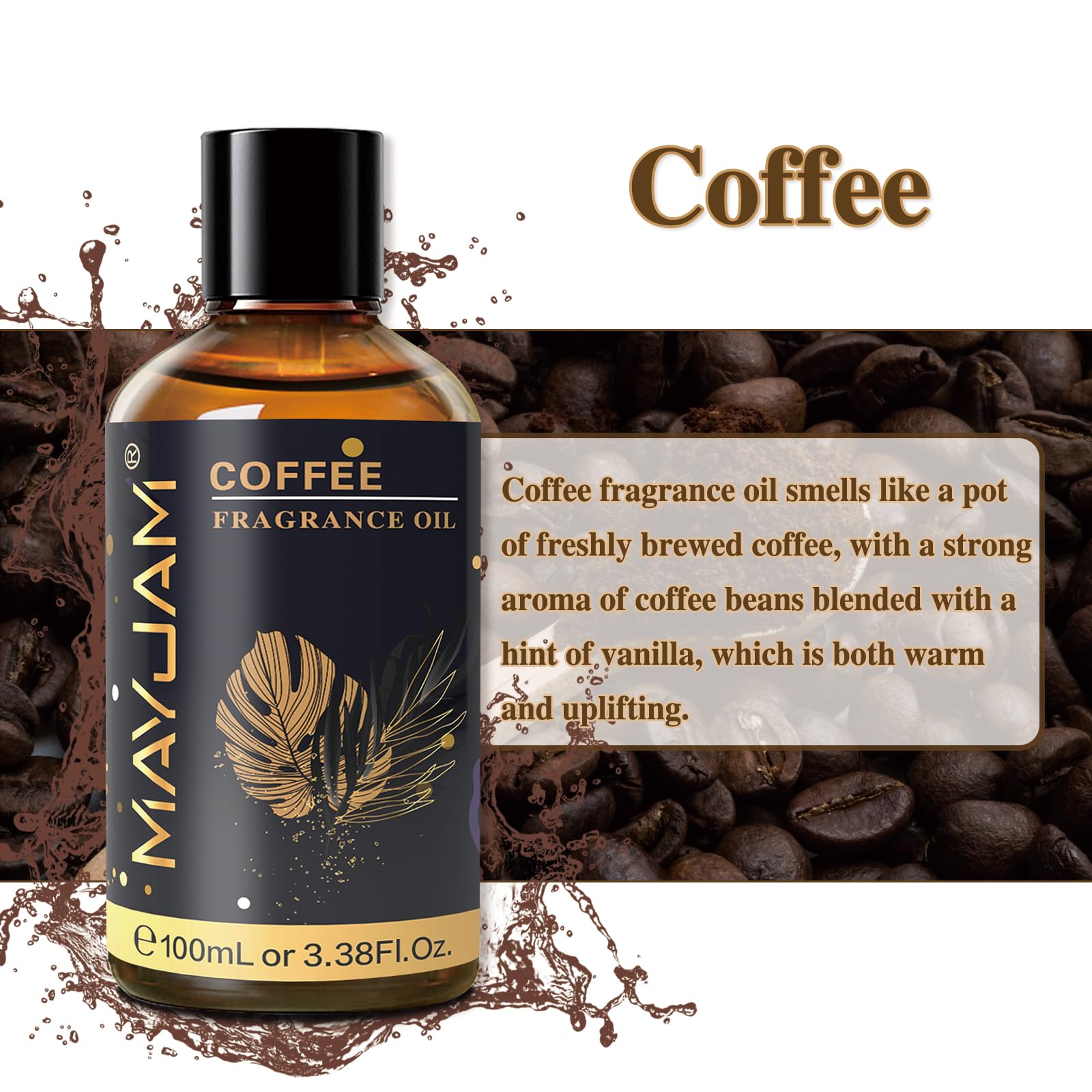 MAYJAM Coffee Fragrance Oil 100ML | Glass Dropper | Diffusers & DIY