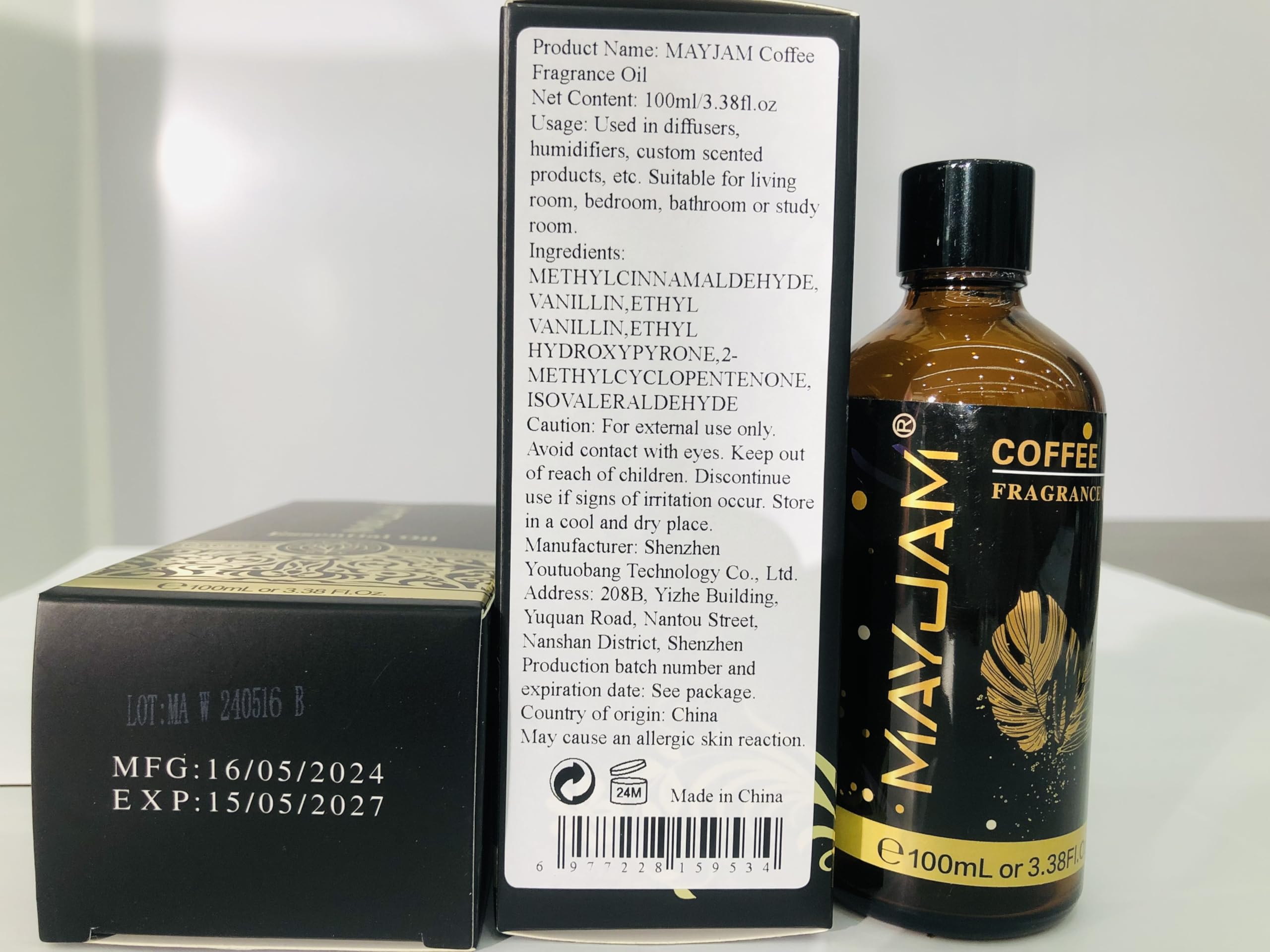 MAYJAM Coffee Fragrance Oil 100ML | Glass Dropper | Diffusers & DIY