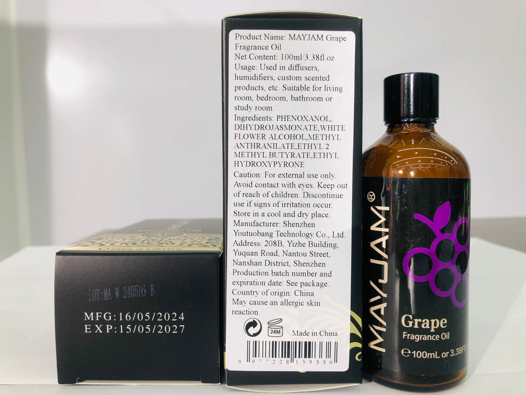 MAYJAM 100ML Grape Fragrance Oil with Glass Dropper – Diffusers & DIY