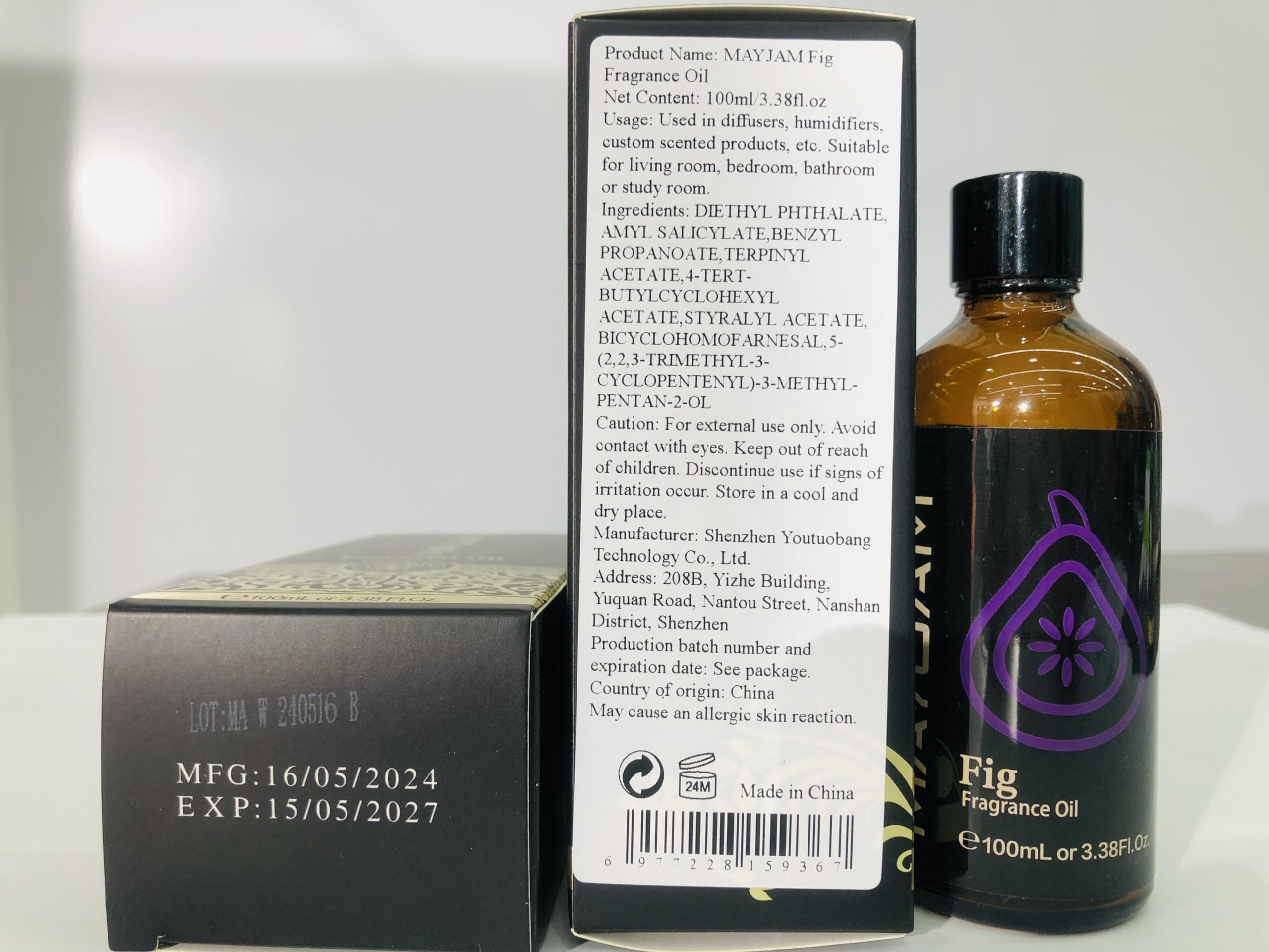 MAYJAM Fig Fragrance Oil 100ML with Glass Dropper – Diffuser & DIY Home Scents