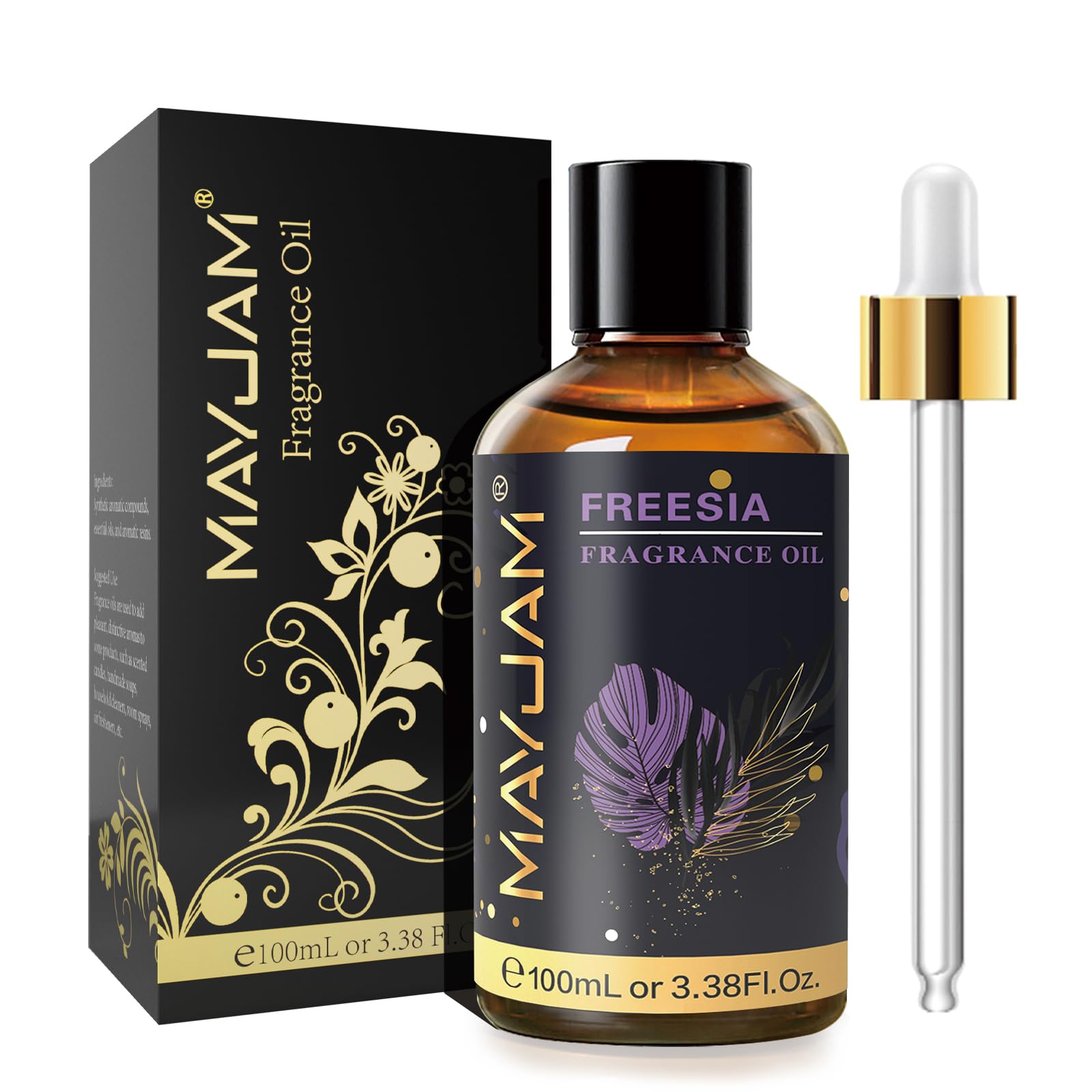 MAYJAM Freesia Fragrance Oil 100ml – Glass Dropper for Diffusers, Soap & Candle Making