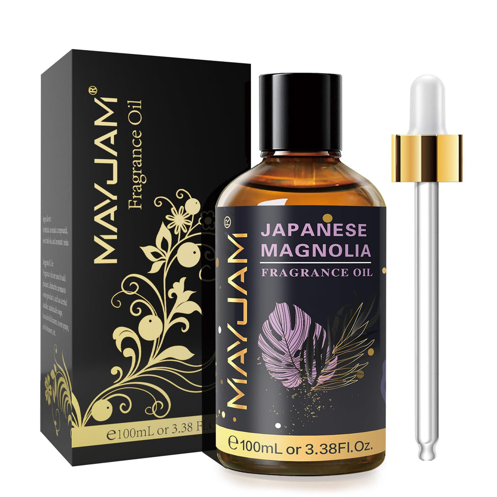 MAYJAM 100ML Japanese Magnolia Fragrance Oil with Glass Dropper – Diffuser & DIY Soap/Candle