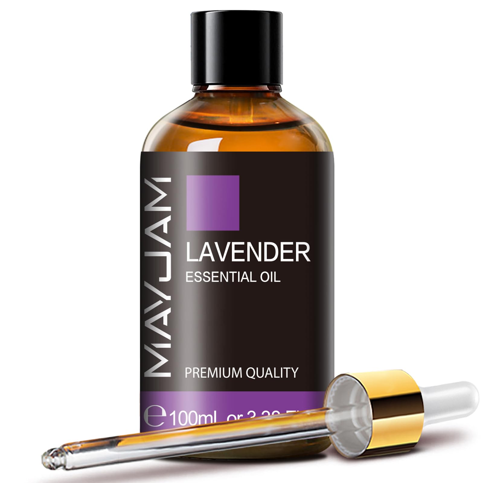 MAYJAM Lavender Essential Oil for Diffusers - 3.38 fl oz (100 ml) - Lavender Oil for Skin, Hair, Massage, Aromatherapy, Soap & Candle Making