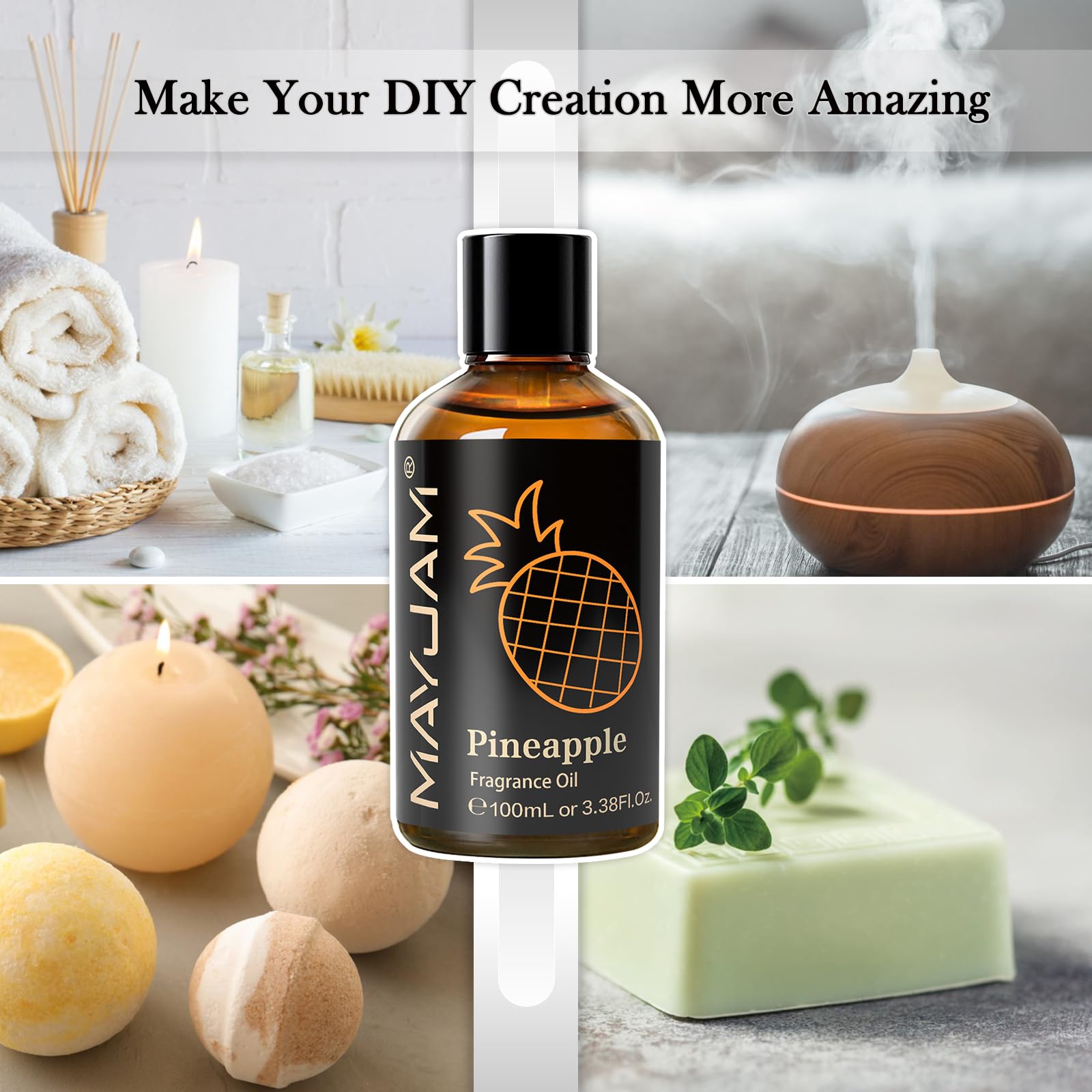 MAYJAM Pineapple Fragrance Oil 100ml – Diffuser & DIY Gift