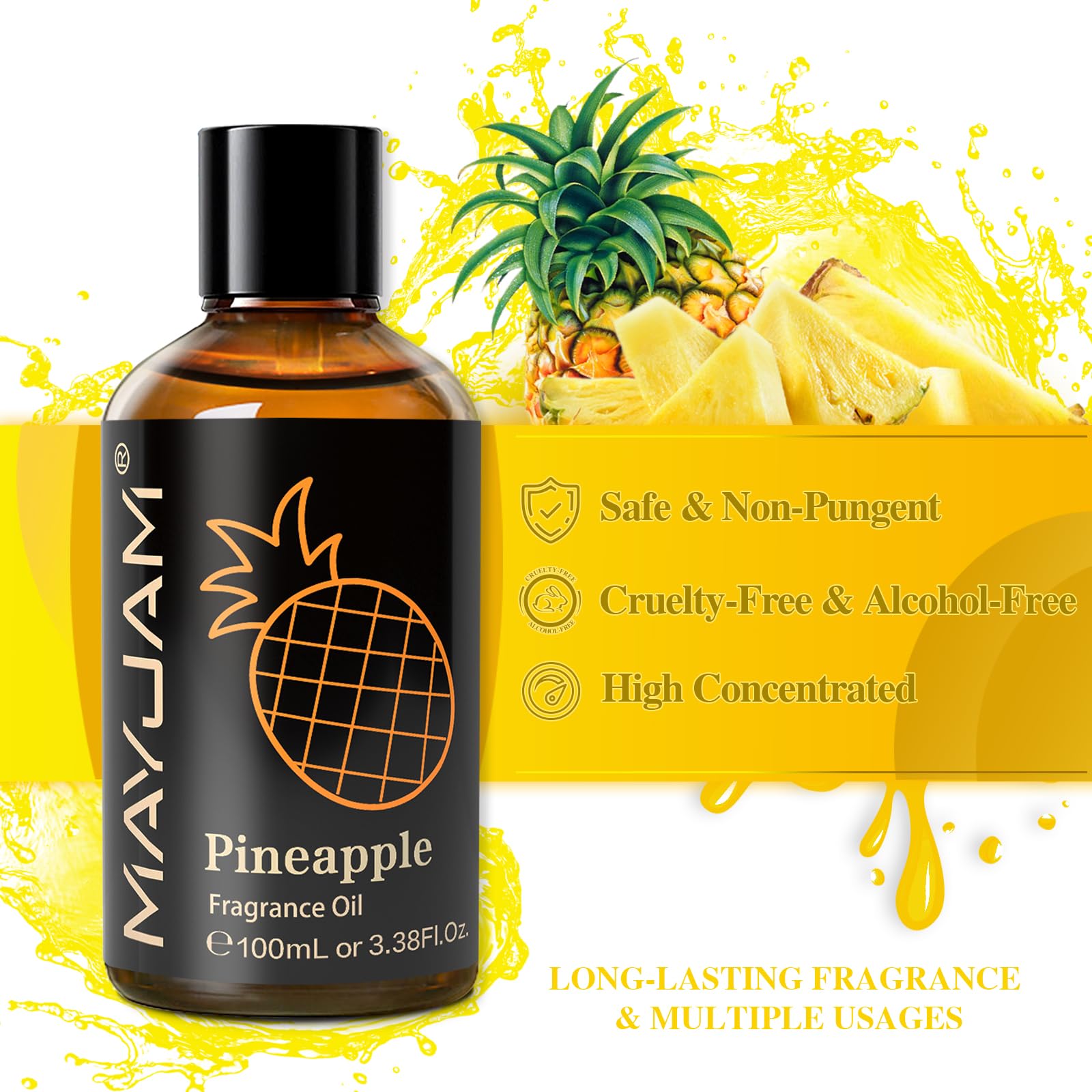 MAYJAM Pineapple Fragrance Oil 100ml – Diffuser & DIY Gift