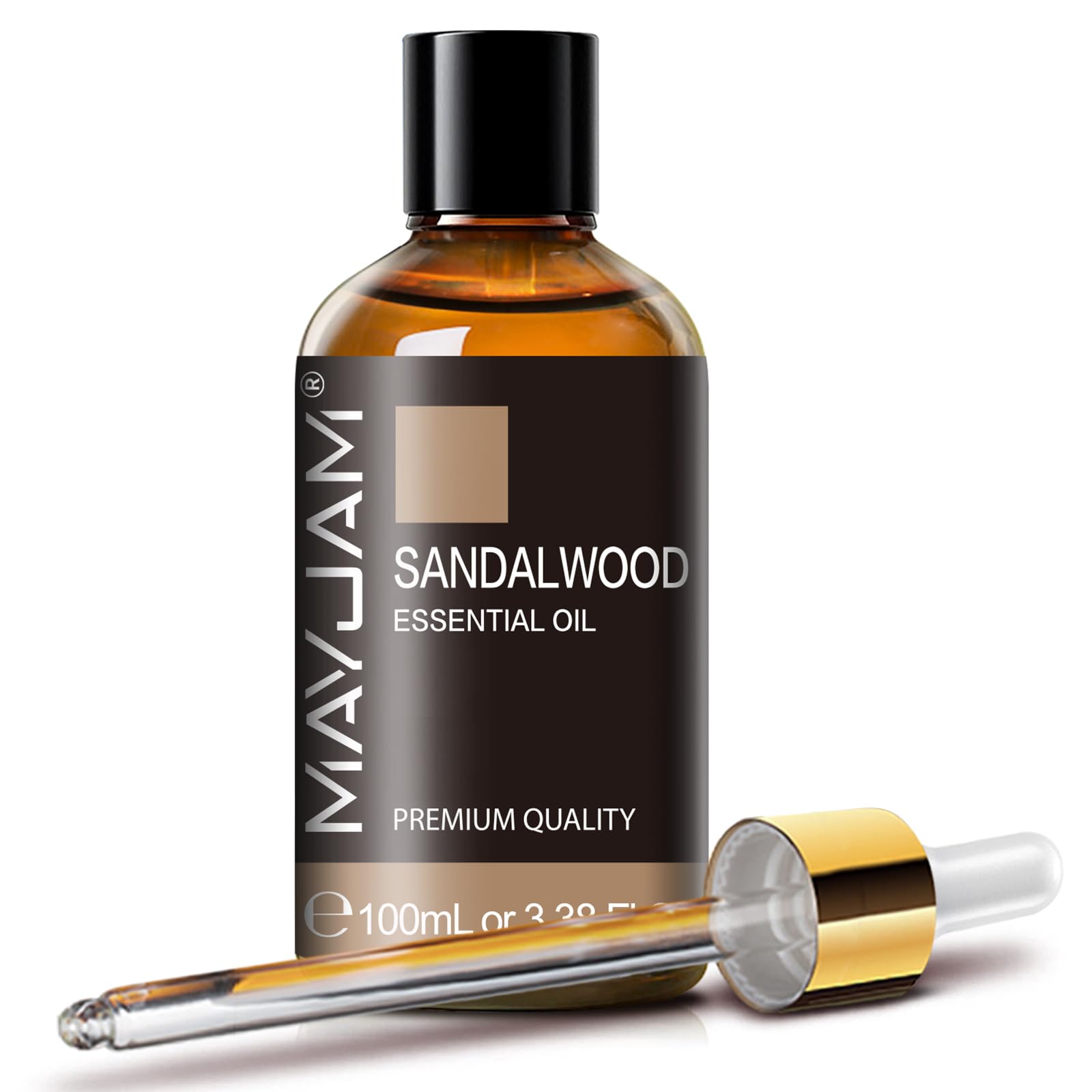 MAYJAM Sandalwood Essential Oil - 100ML Bottle for Diffuser, Soap & Candle Making