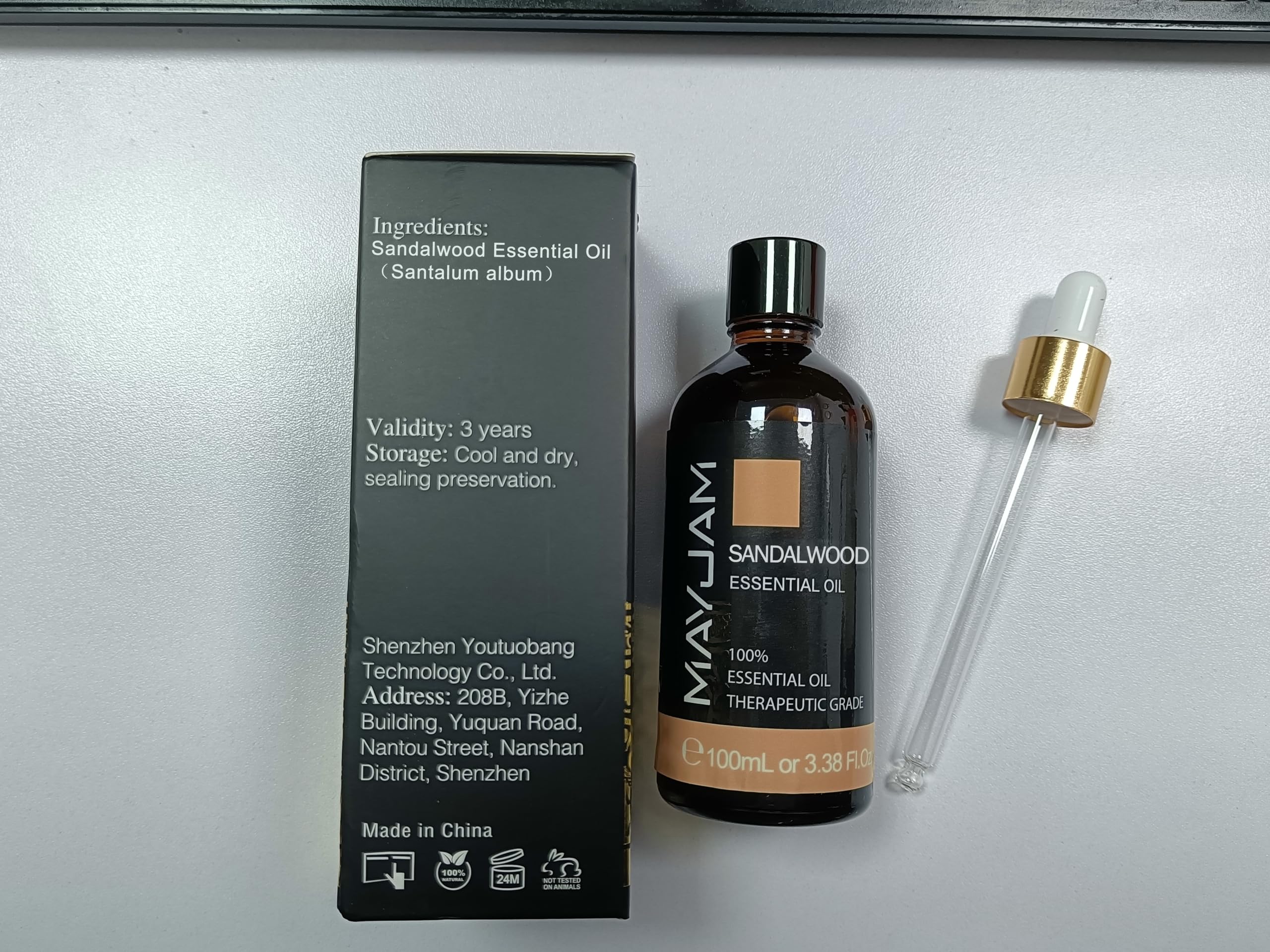 MAYJAM Sandalwood Essential Oil - 100ML Bottle for Diffuser, Soap & Candle Making