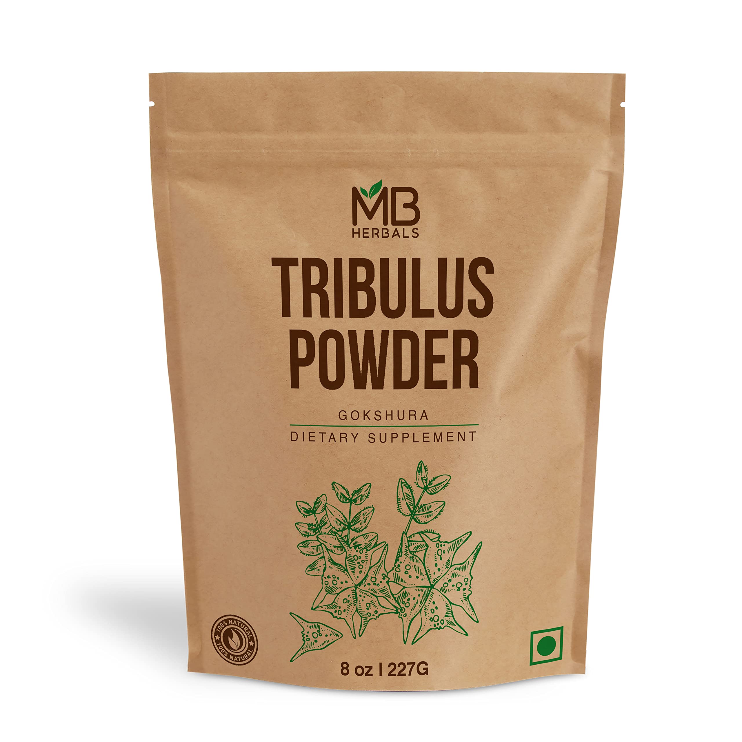 MB Herbals Tribulus Powder 8 oz | 75 Servings | Gluten Free | No Preservatives