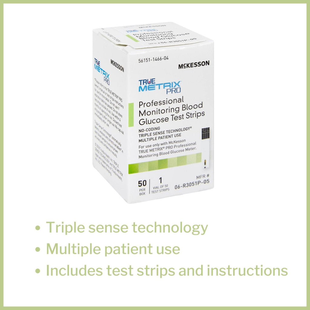 McKesson True METRIX Blood Glucose Test Strips — 50 Strips, Multi-Patient Use