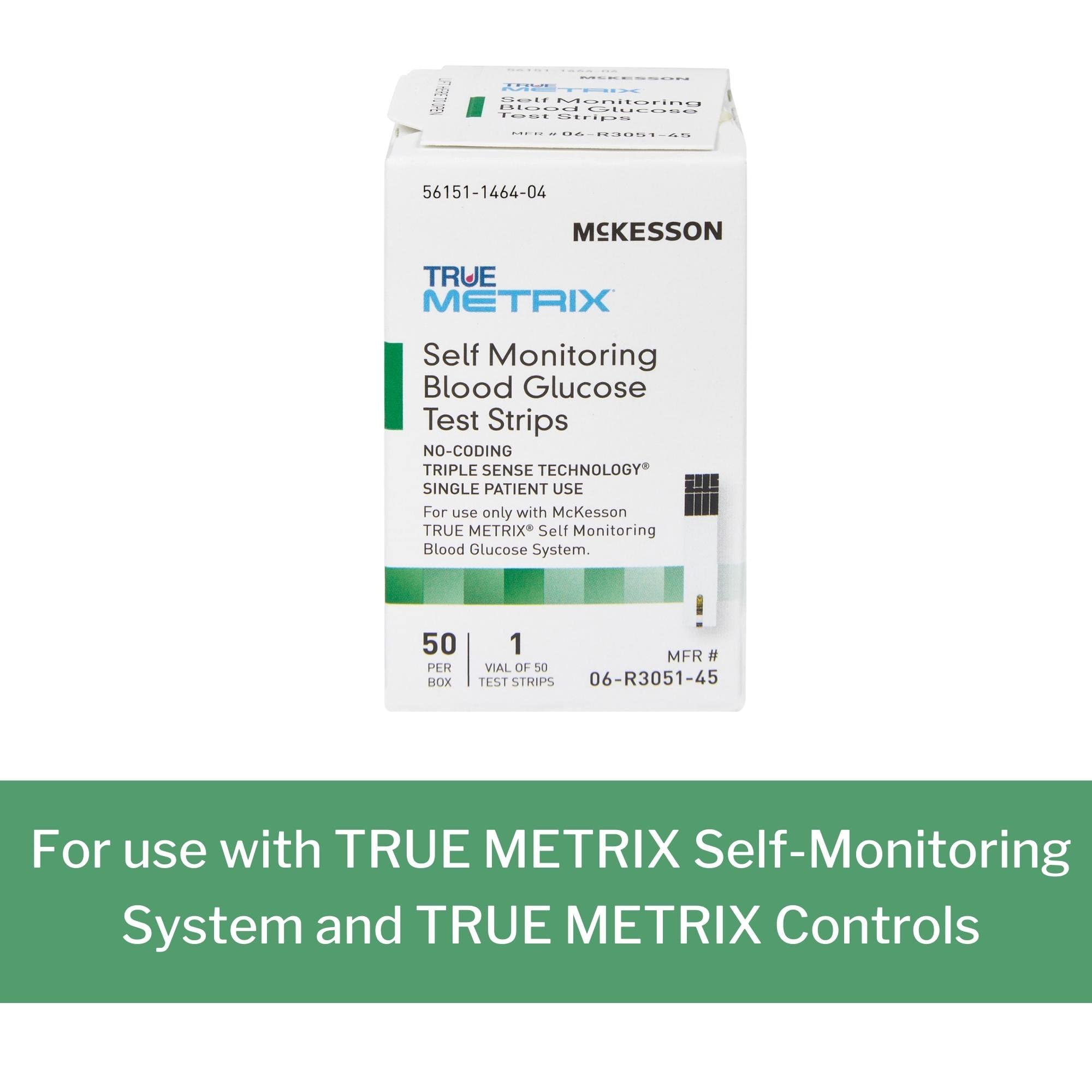 McKesson True METRIX Blood Glucose Test Strips - 50 Strips | Self-Monitoring System