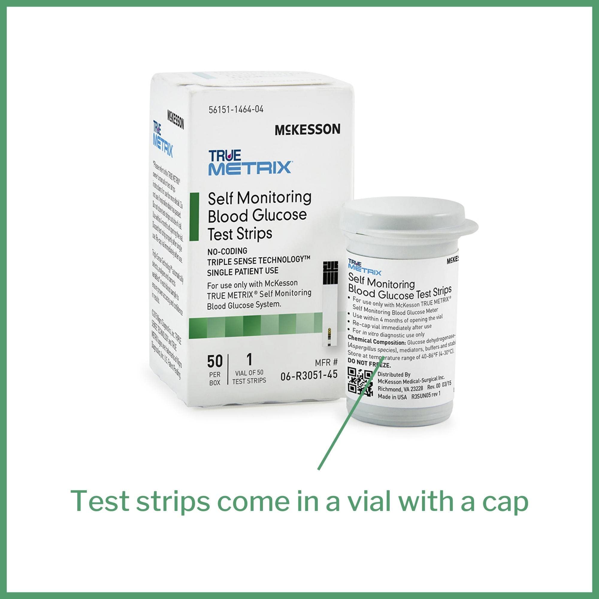 McKesson True METRIX Blood Glucose Test Strips - 50 Strips | Self-Monitoring System