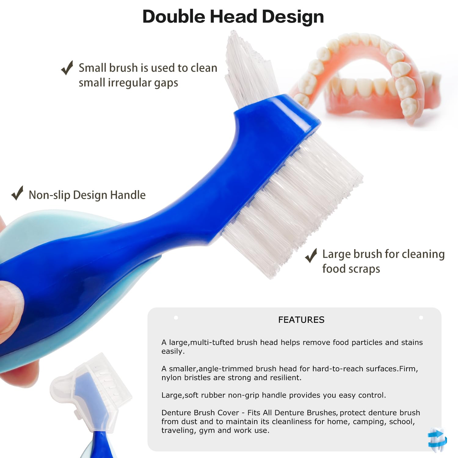 Mckkor Denture Bath Case Box - Leak-Proof Cups & Brush Kit
