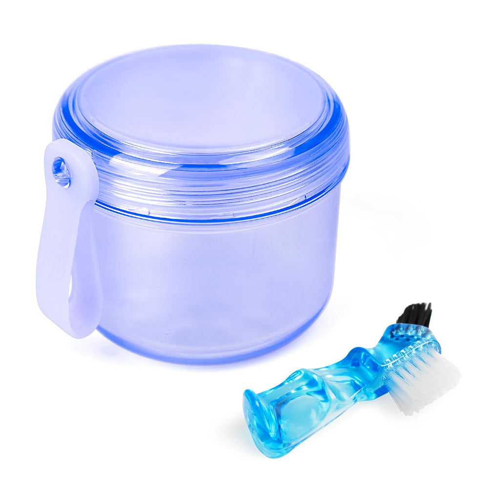 Mckkor Leak-Proof Travel Denture Case Blue – Full Dentures & Retainers