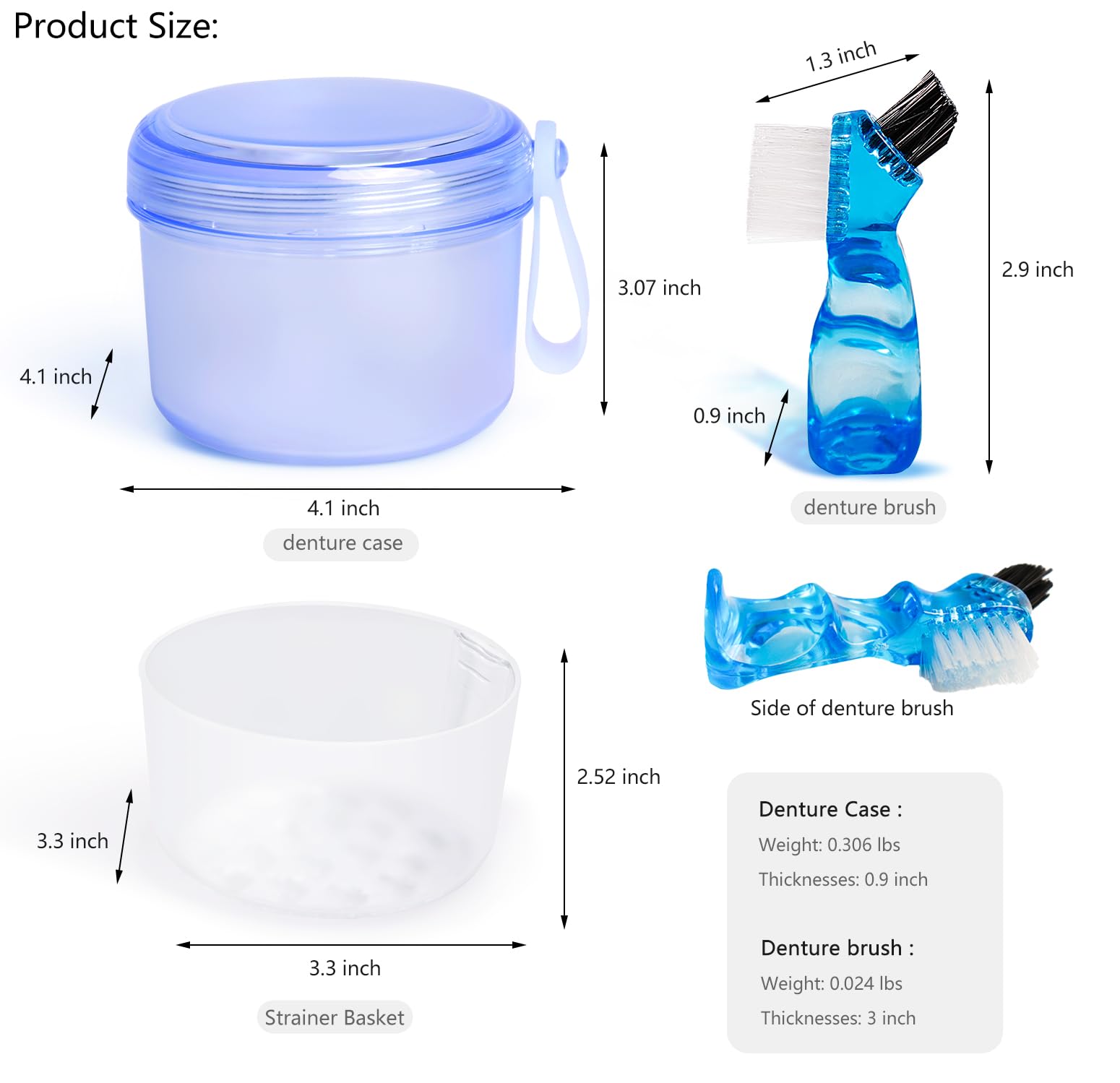 Mckkor Leak-Proof Travel Denture Case Blue – Full Dentures & Retainers