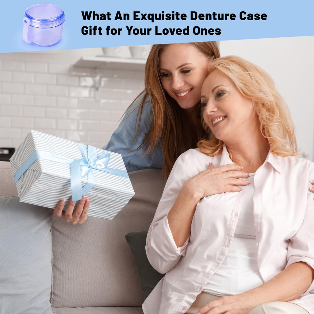Mckkor Leak-Proof Travel Denture Case Blue – Full Dentures & Retainers