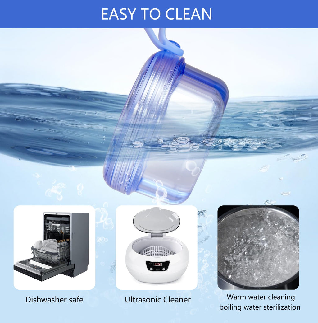 Mckkor Leak-Proof Portable Denture Bath Case | Denture Cleaning Cup