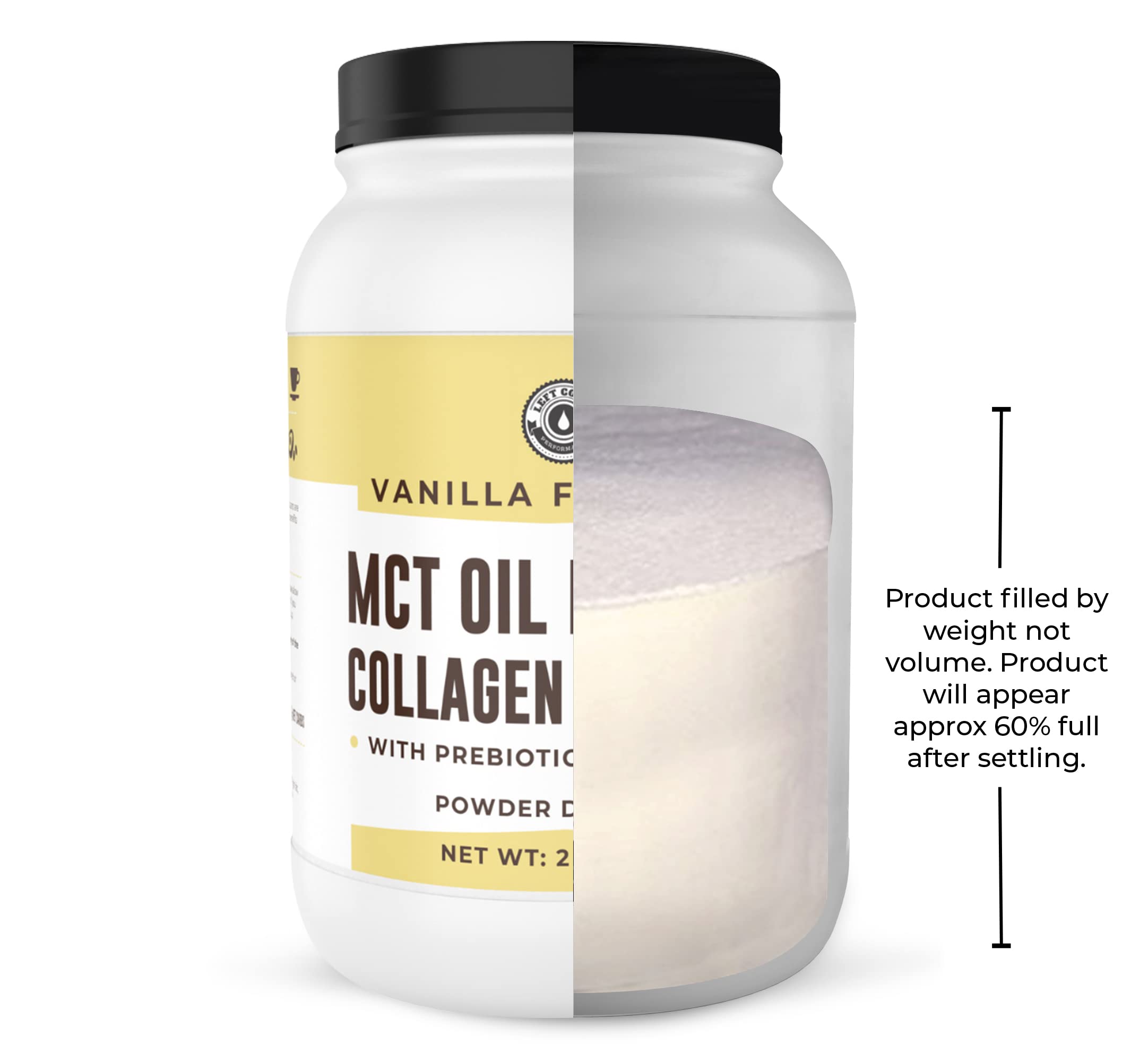 Left Coast Performance MCT Oil Powder with Acacia Fiber & Collagen – Vanilla, 32 oz