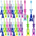 Medanera 120 Pcs Kids Toothbrushes Bulk – Kangaroo Shaped, Individually Wrapped, Portable (4 Colors)