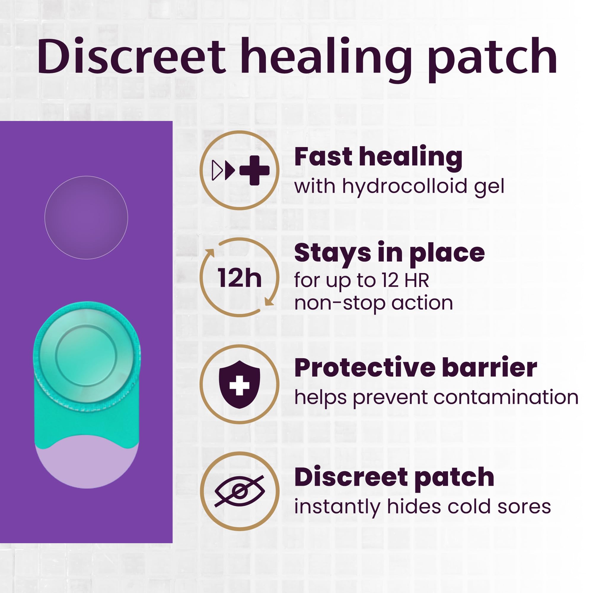 Mederma Cold Sore Discreet Healing Patch | Hydrocolloid Gel for Fast Healing, Pain Relief, Concealment (30 Patches)