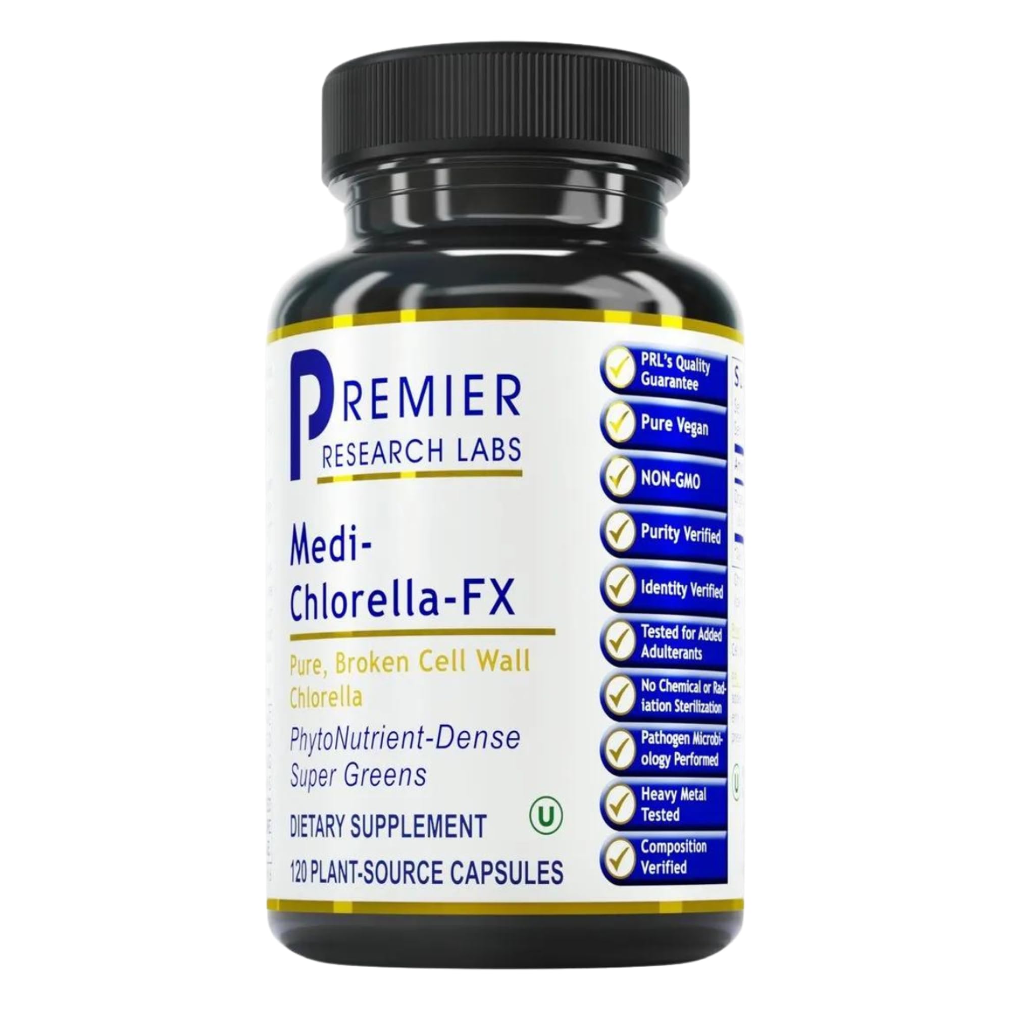 Premier Research Labs Medi Chlorella-FX – Chlorella & Chlorophyll Capsules (120 Vegetarian Capsules)