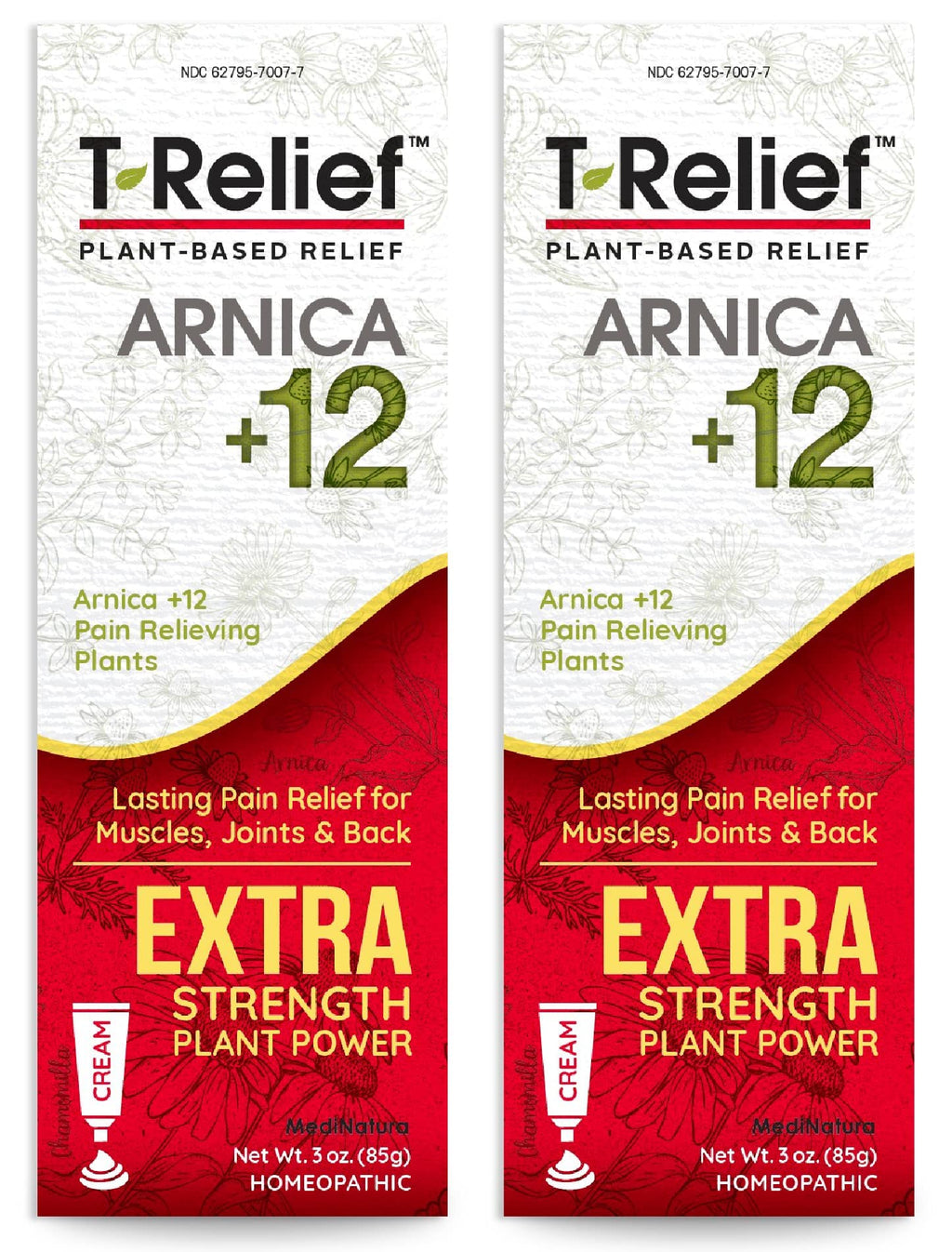MediNatura T-Relief Extra Strength Arnica Cream | 3 oz (2 Pack)