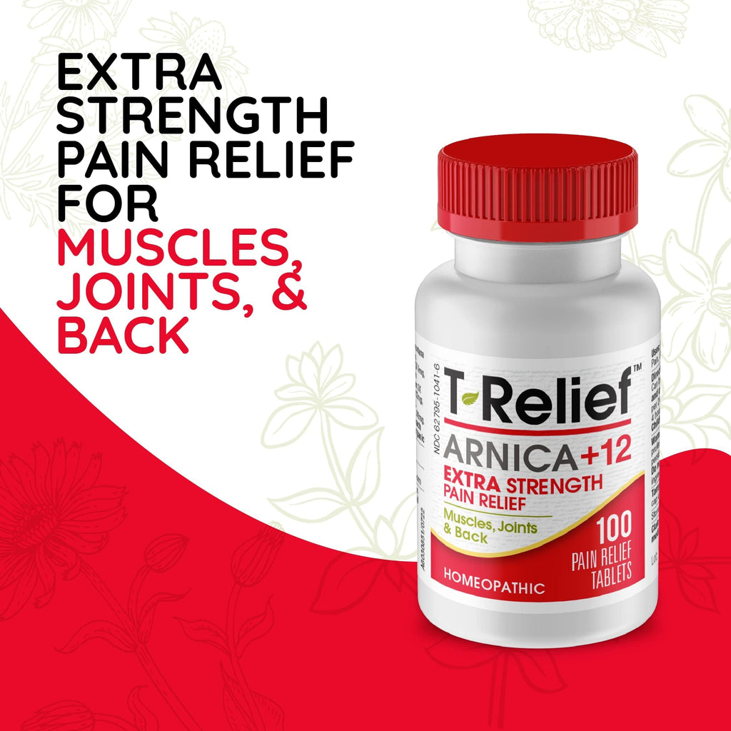 MediNatura T-Relief Extra Strength Pain Relief Arnica +12 Actives | 100 Tablets