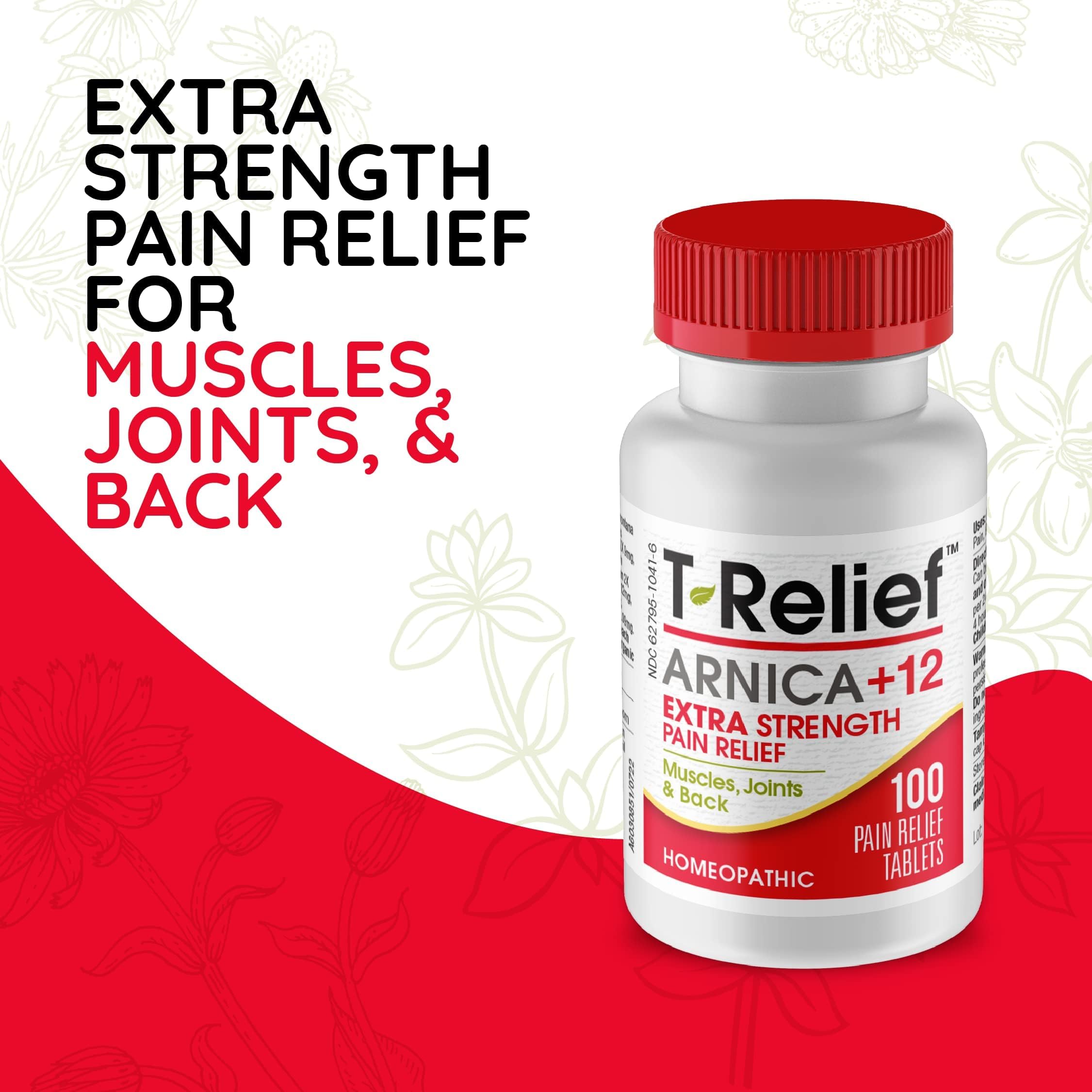 MediNatura T-Relief Extra Strength Pain Relief Arnica +12 Actives | 100 Tablets