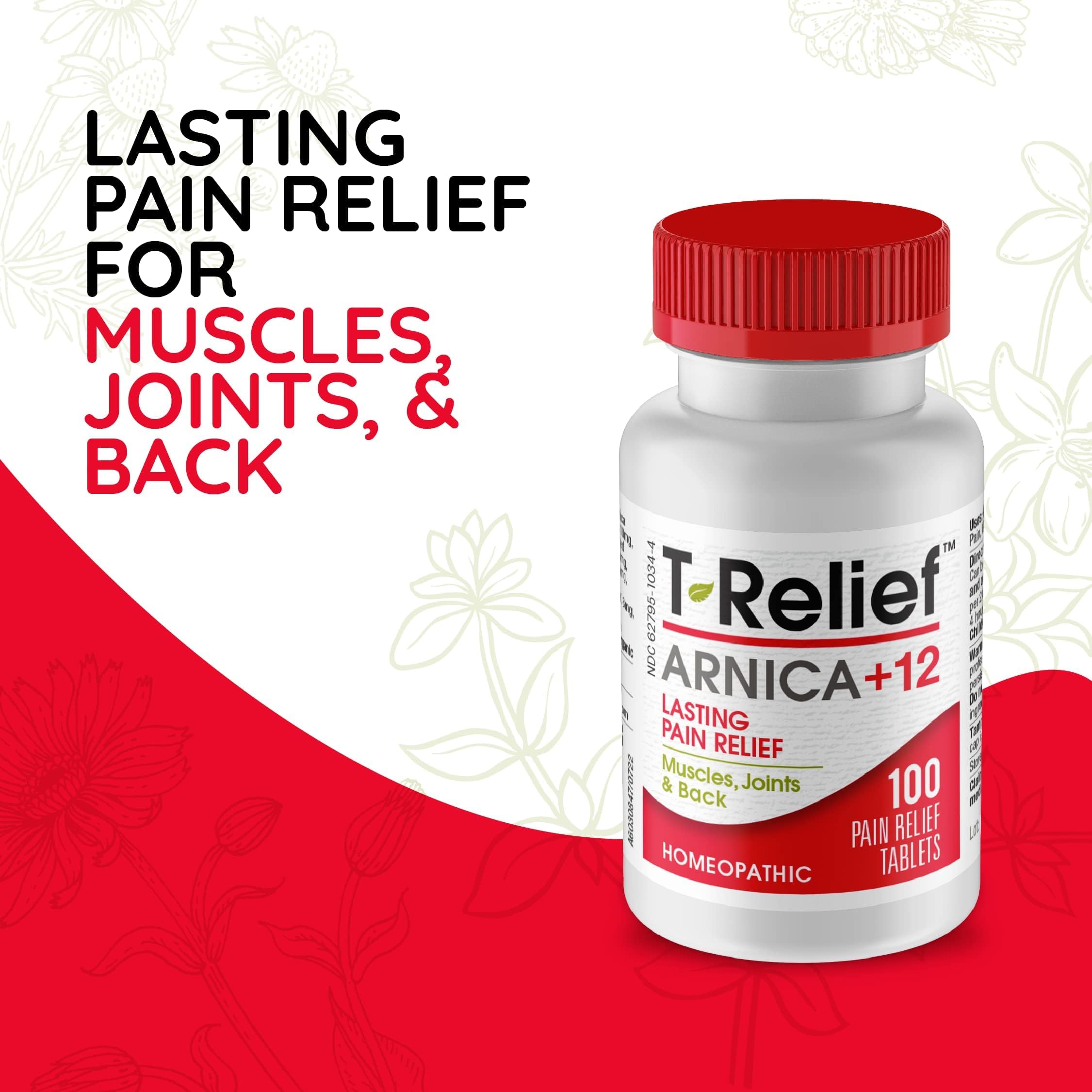 MediNatura T-Relief Arnica +12 Natural Actives – Whole Body, Fast-Acting Homeopathy (100 Tablets)