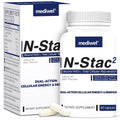MEDIWEL N-Stac2 NAD+ Supplement – 1000mg NR + Urolithin A, 60 Capsules
