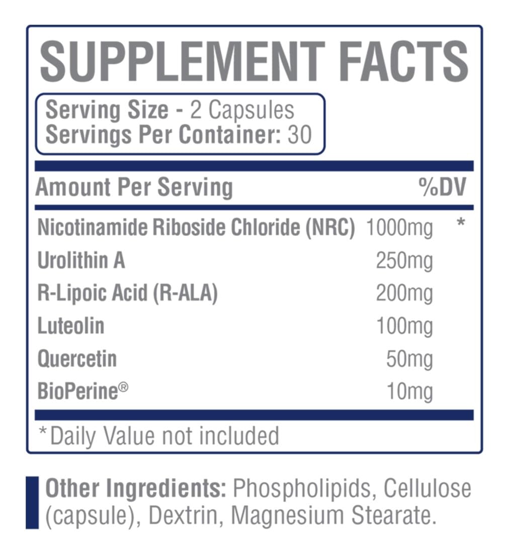 MEDIWEL N-Stac2 NAD+ Supplement – 1000mg NR + Urolithin A, 60 Capsules