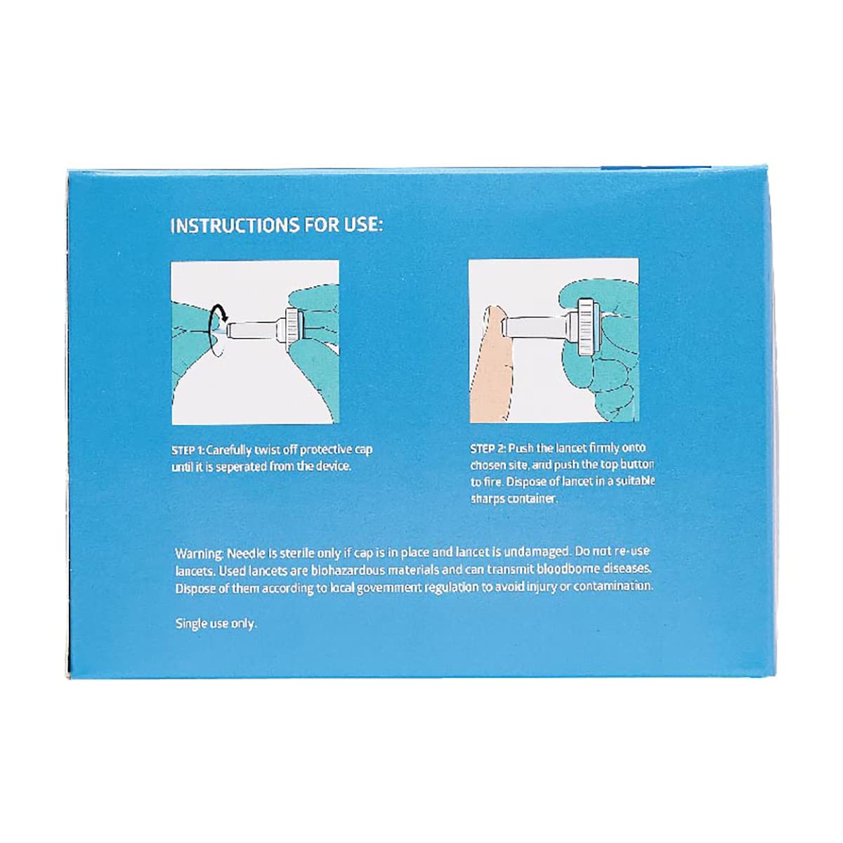 Medline Sterile Safety Lancets – Push-Button 28G x 1.6 mm, Box of 200