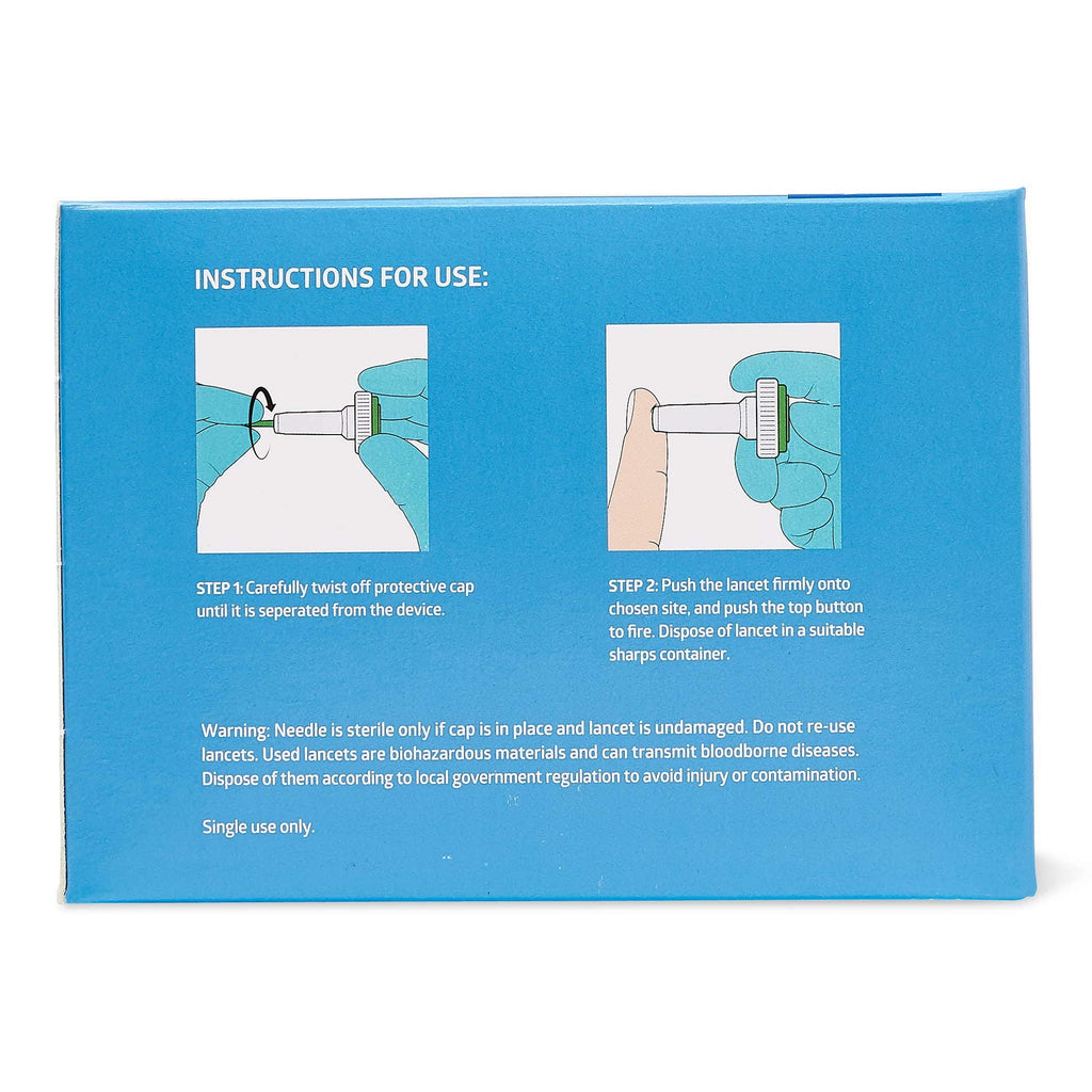 Medline Sterile Safety Lancets with Push-Button Activation, 21G x 1.8 mm – Box of 200