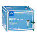 Medline Sterile Safety Lancets with Push-Button Activation, 21G x 1.8 mm – Box of 200