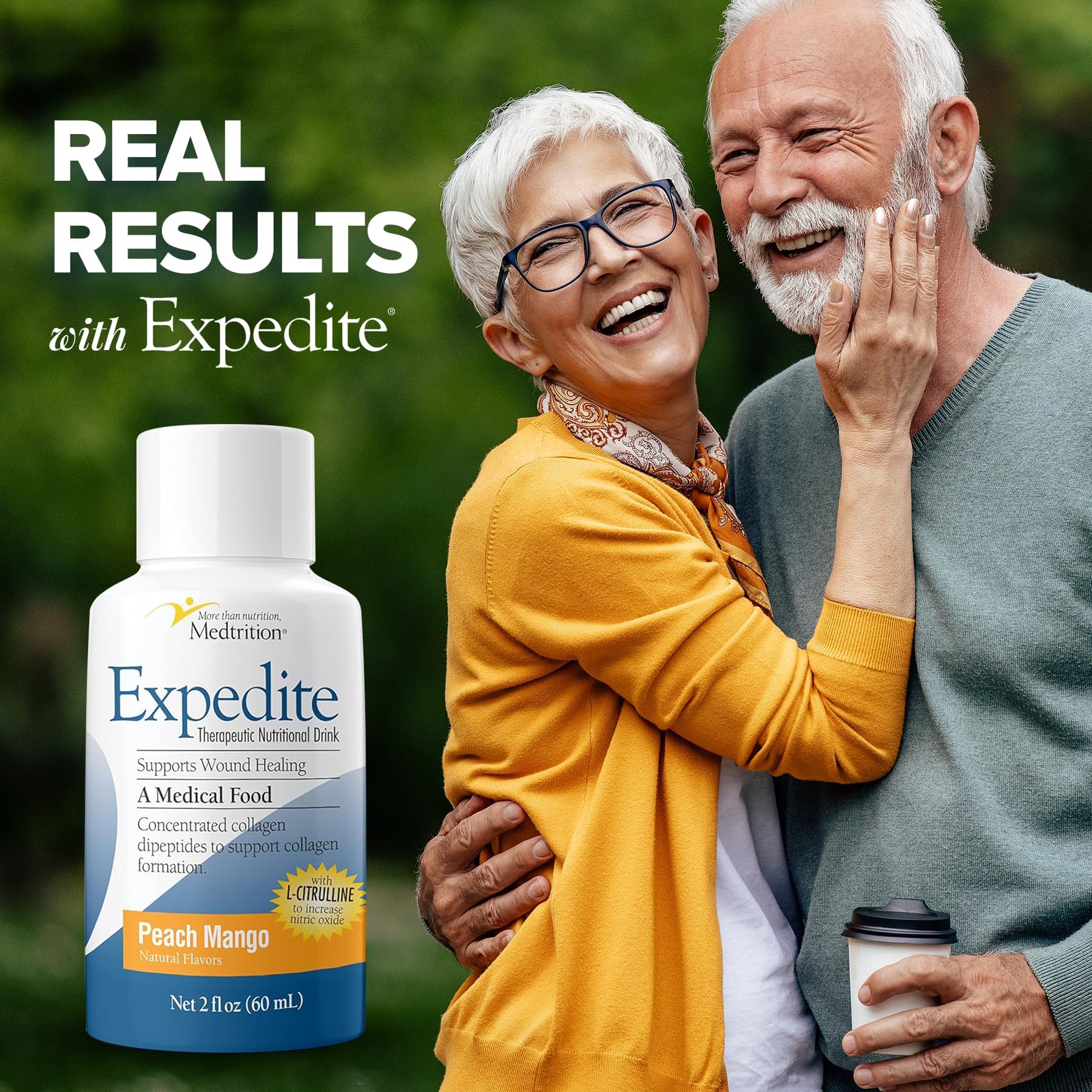 Medtrition Expedite Liquid Collagen Peach Mango 2oz – Pack of 24 for Post-Surgical Recovery
