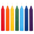 Mega Candles 7-Piece Unscented Chakra Taper Candles | Hand-Poured, 5in x 3/4in