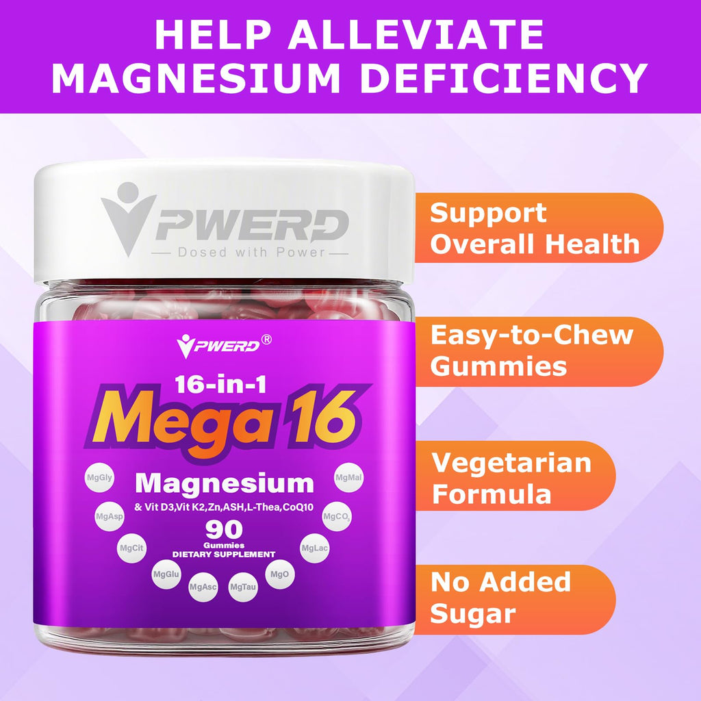 Mega16-in-1 Magnesium Glycinate Sleep Gummies for Women | High-Absorption Formula