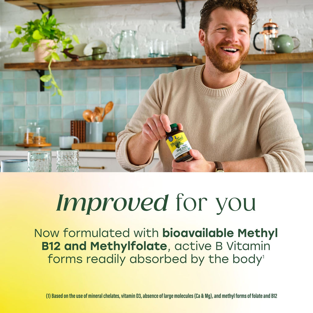 MegaFood One Daily Men's Multivitamin – Energy Metabolism, Immune Support, Vitamin D3 & B12 – Vegetarian & Gluten Free – 90 Tablets