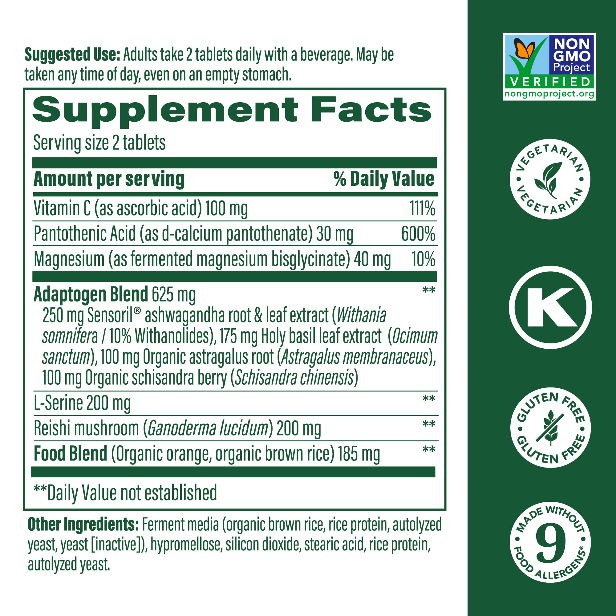 MegaFood Adrenal Strength – Adrenal Support with Sensoril Ashwagandha, Vitamin C, Magnesium Glycinate (Vegetarian, 90 Tablets)