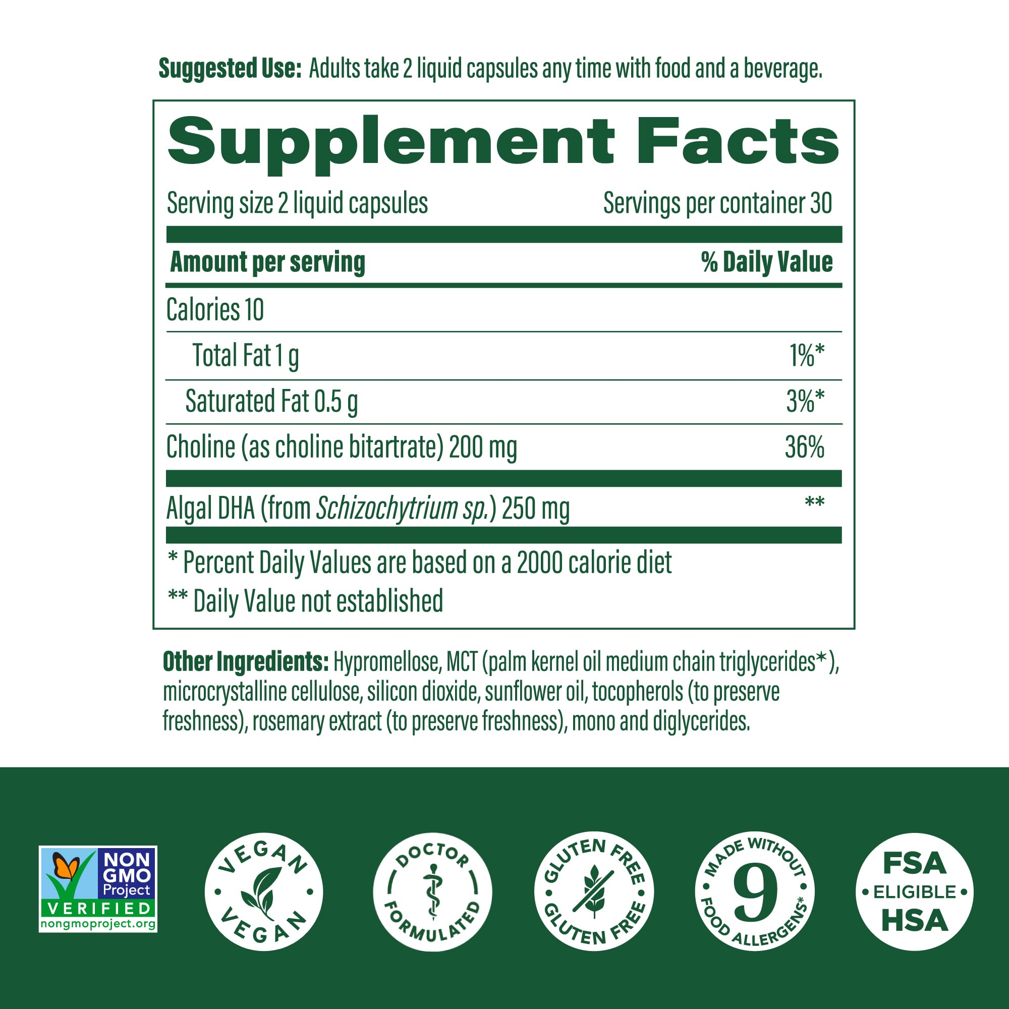 MegaFood Baby & Me 2 Prenatal Vitamins with DHA & Choline – Vegan, 60 Capsules (30 Servings)