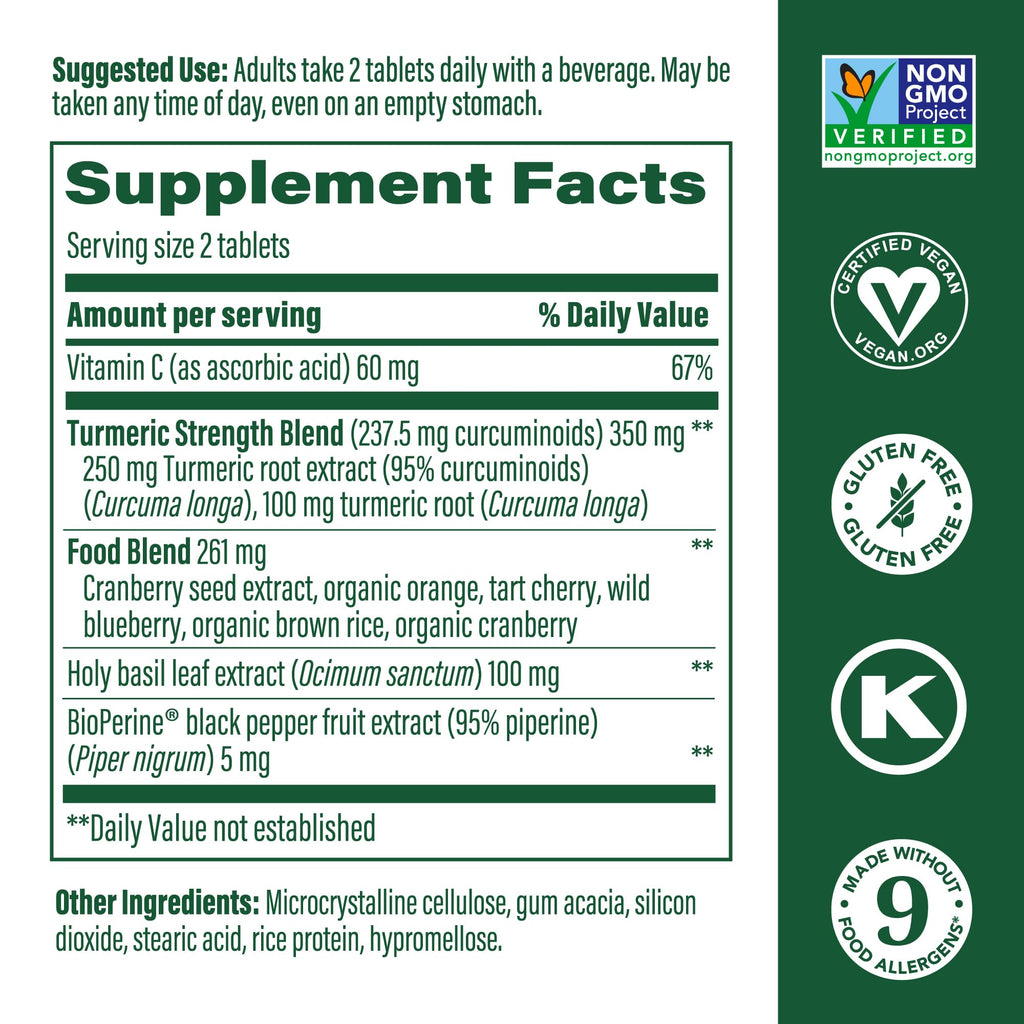 MegaFood Whole Body Minis Turmeric Curcumin – 237 mg Curcuminoids, 60 Mini Tablets, BioPerine & Vitamin C