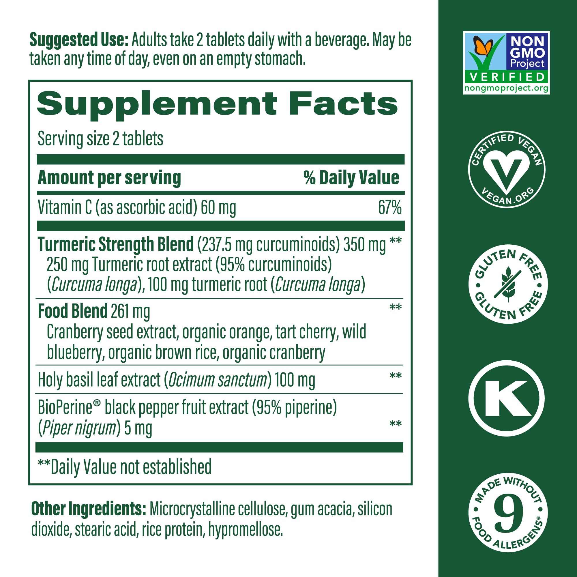 MegaFood Whole Body Minis Turmeric Curcumin – 237 mg Curcuminoids, 60 Mini Tablets, BioPerine & Vitamin C
