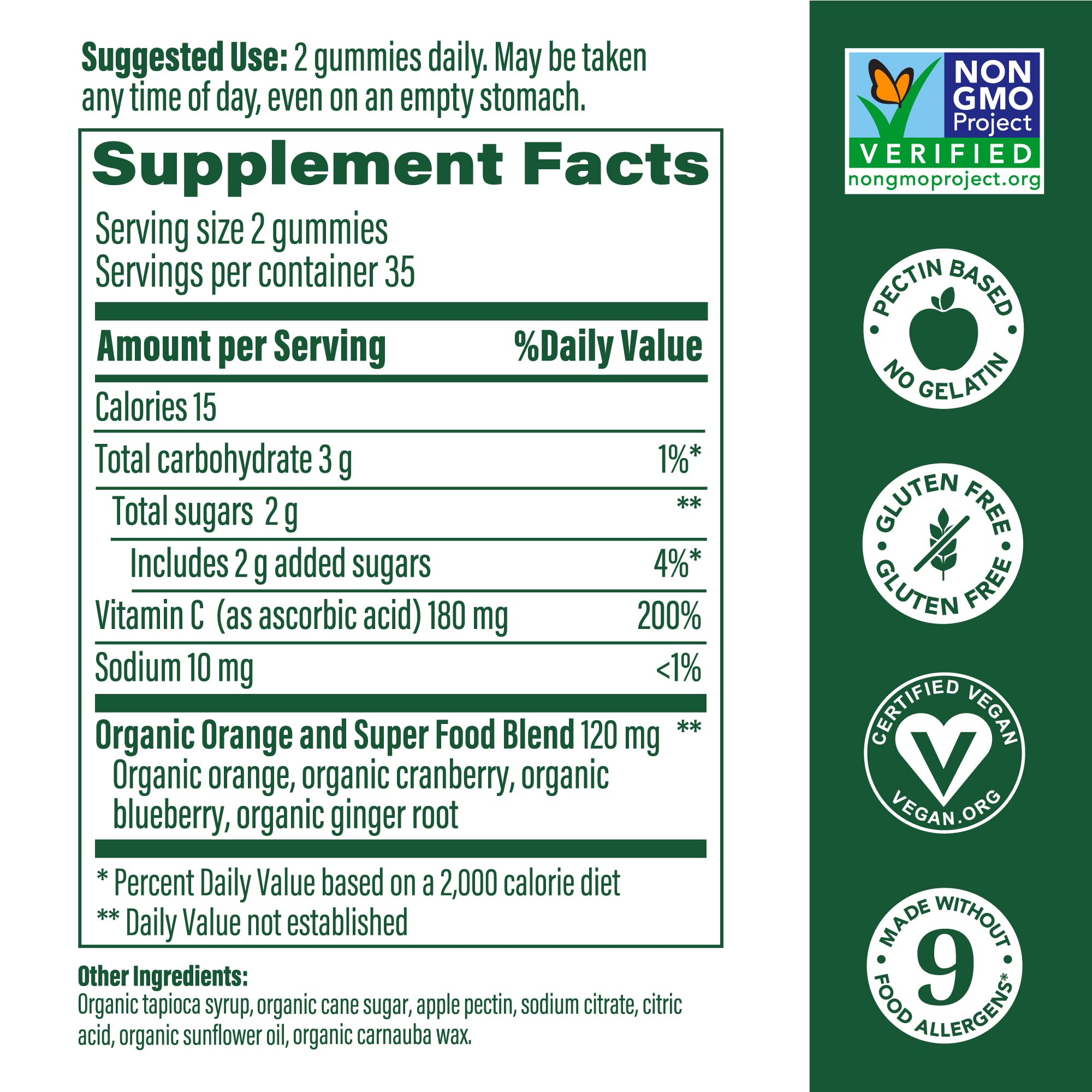 MegaFood C Defense Daily Immune Support Gummies – Tangy Citrus, Vegan & Gluten-Free
